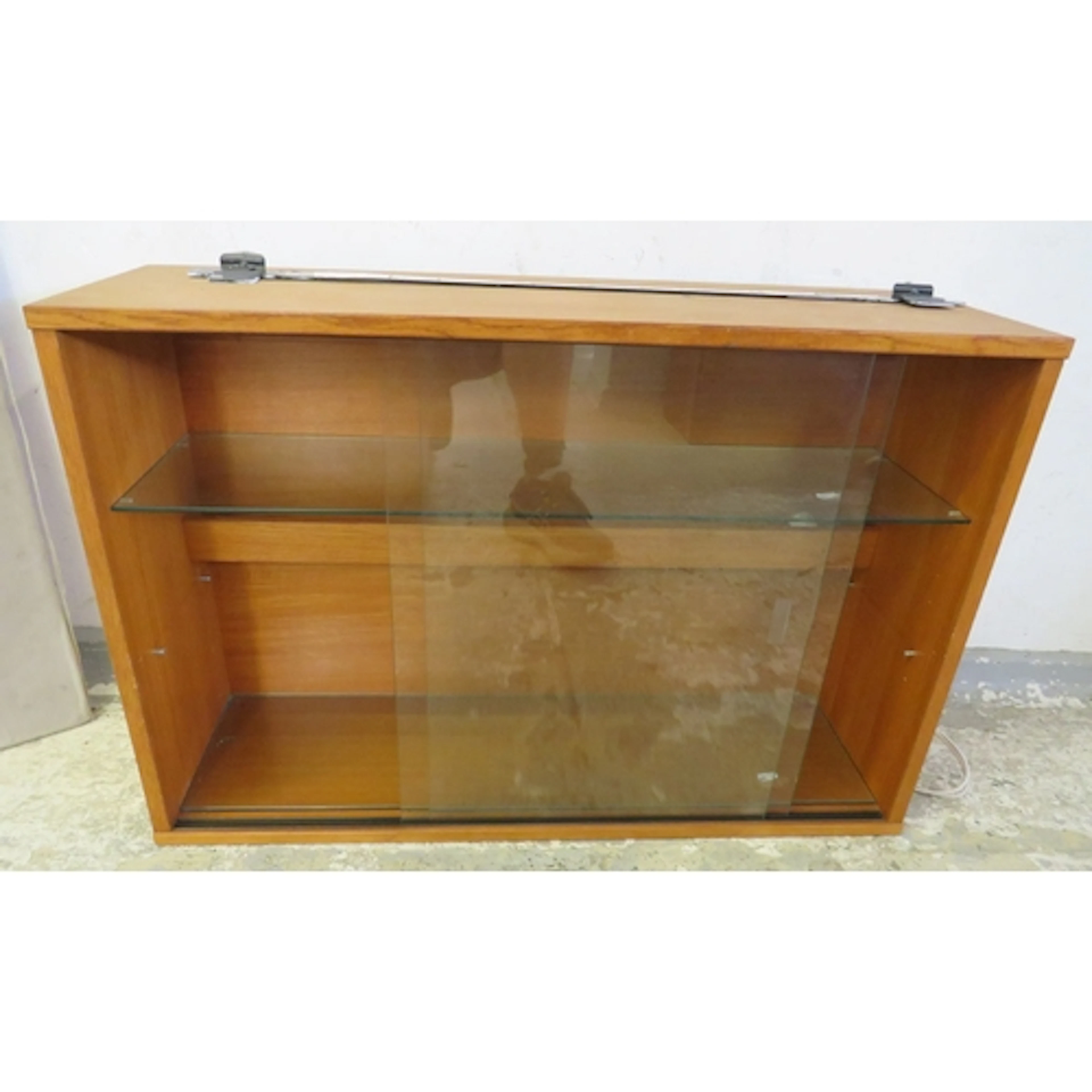 Tapley 33 Oak Wall Hanging Cupboard, glass sliding doors, 2 ...