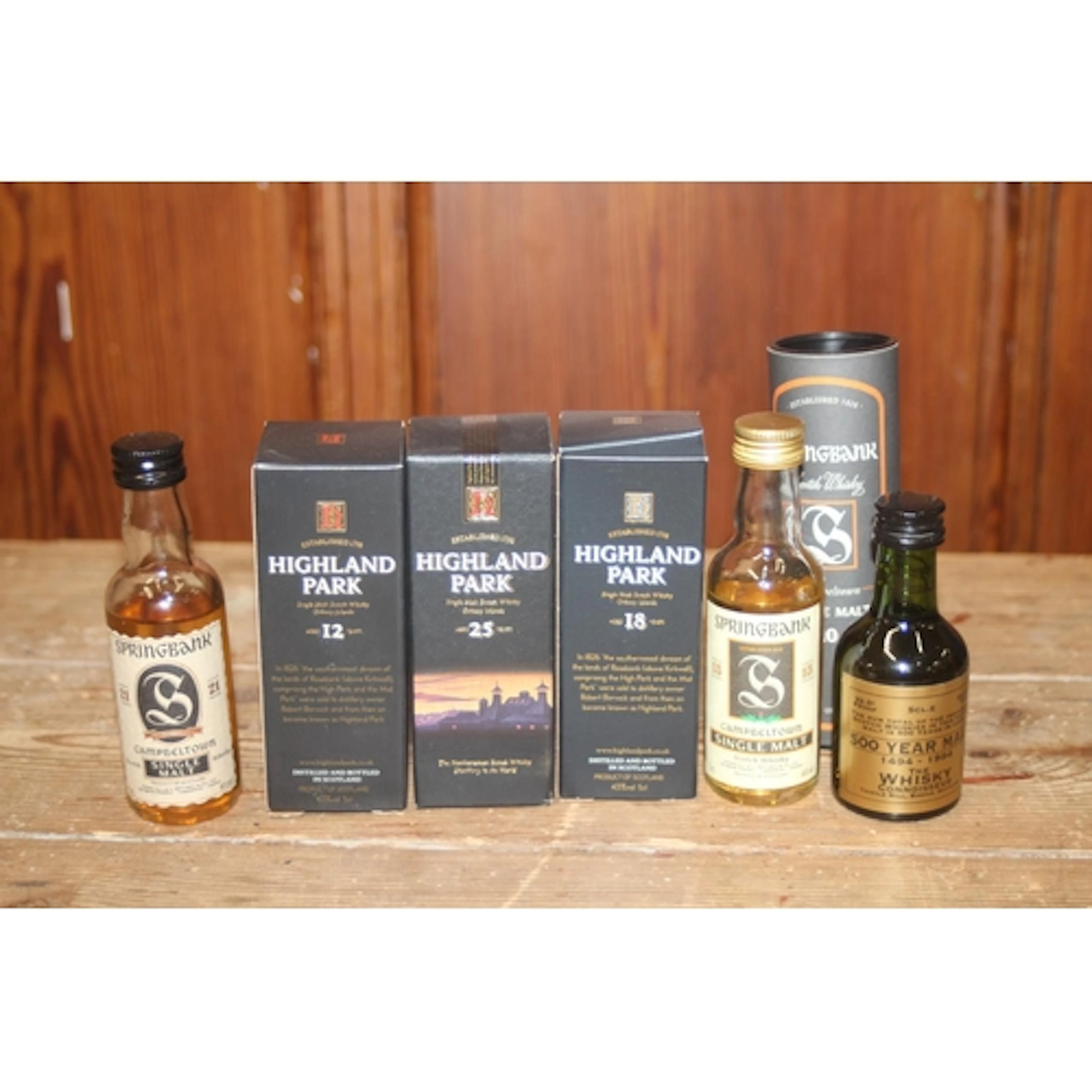 Three HIGHLAND PARK single malt Scotch whisky miniatures to ...