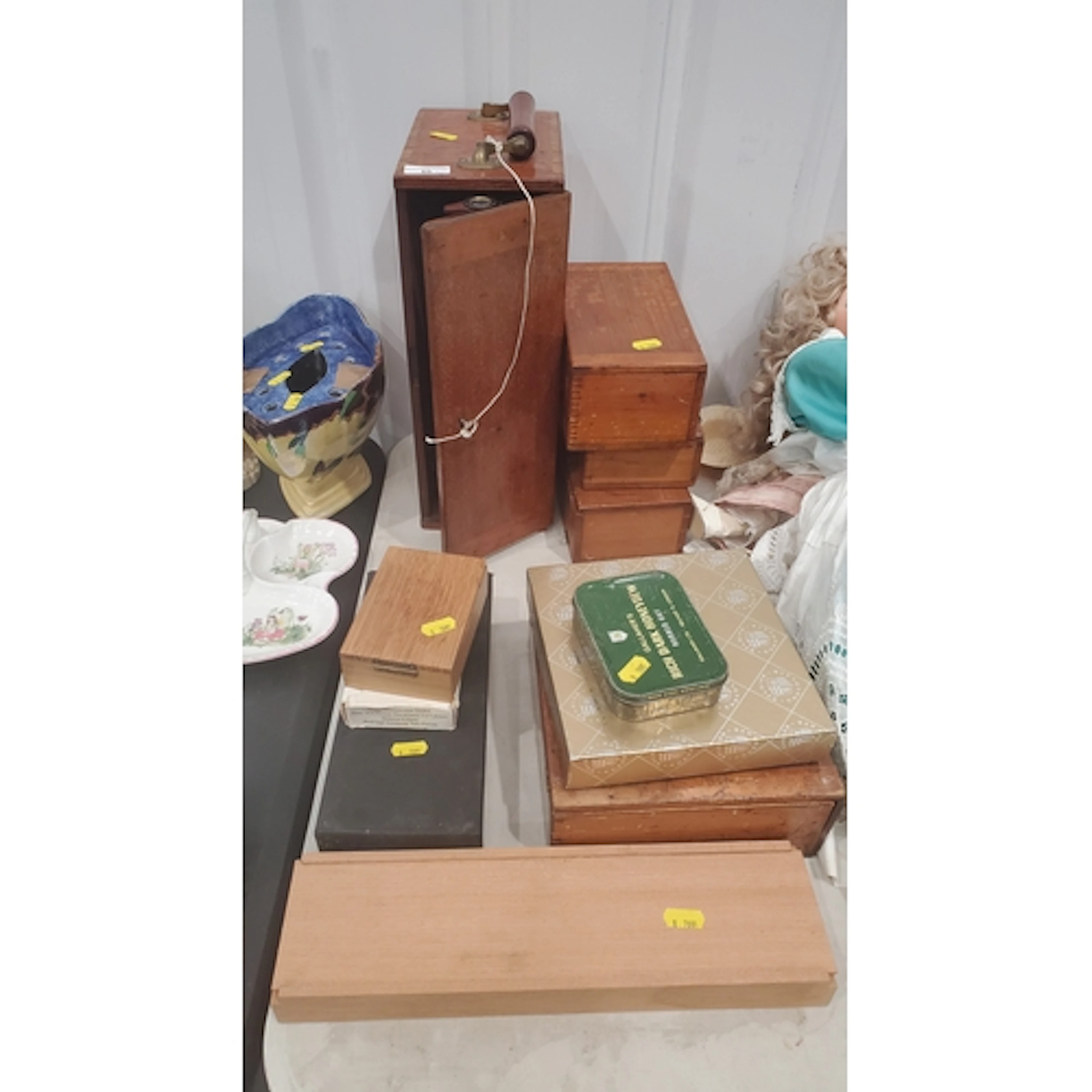 A Watson & Sons Microscope in mahogany Case and a collection...