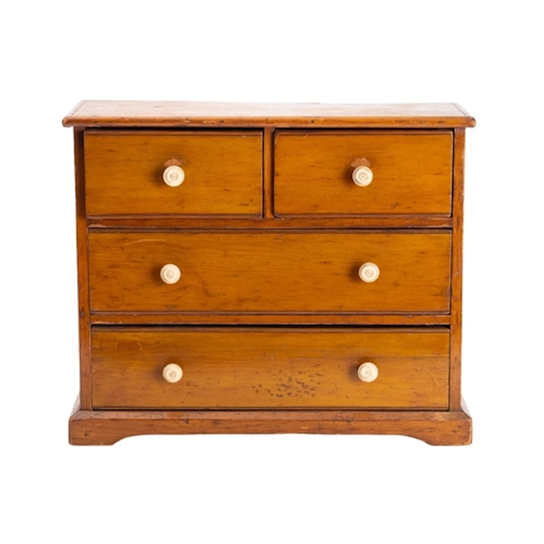 A deal and pine miniature chest of drawers, second quarter 1...