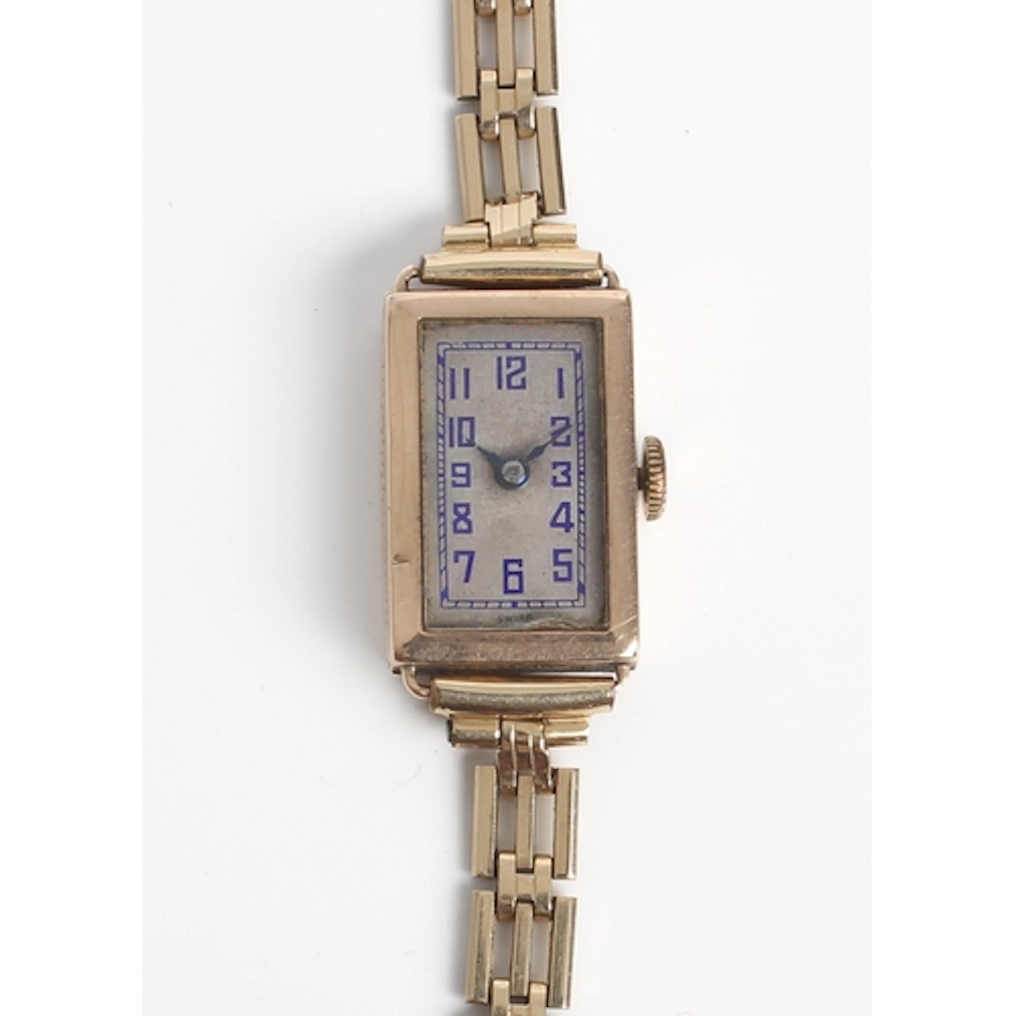 An early 1930s ladies 9ct gold bracelet watch - in the Art D...