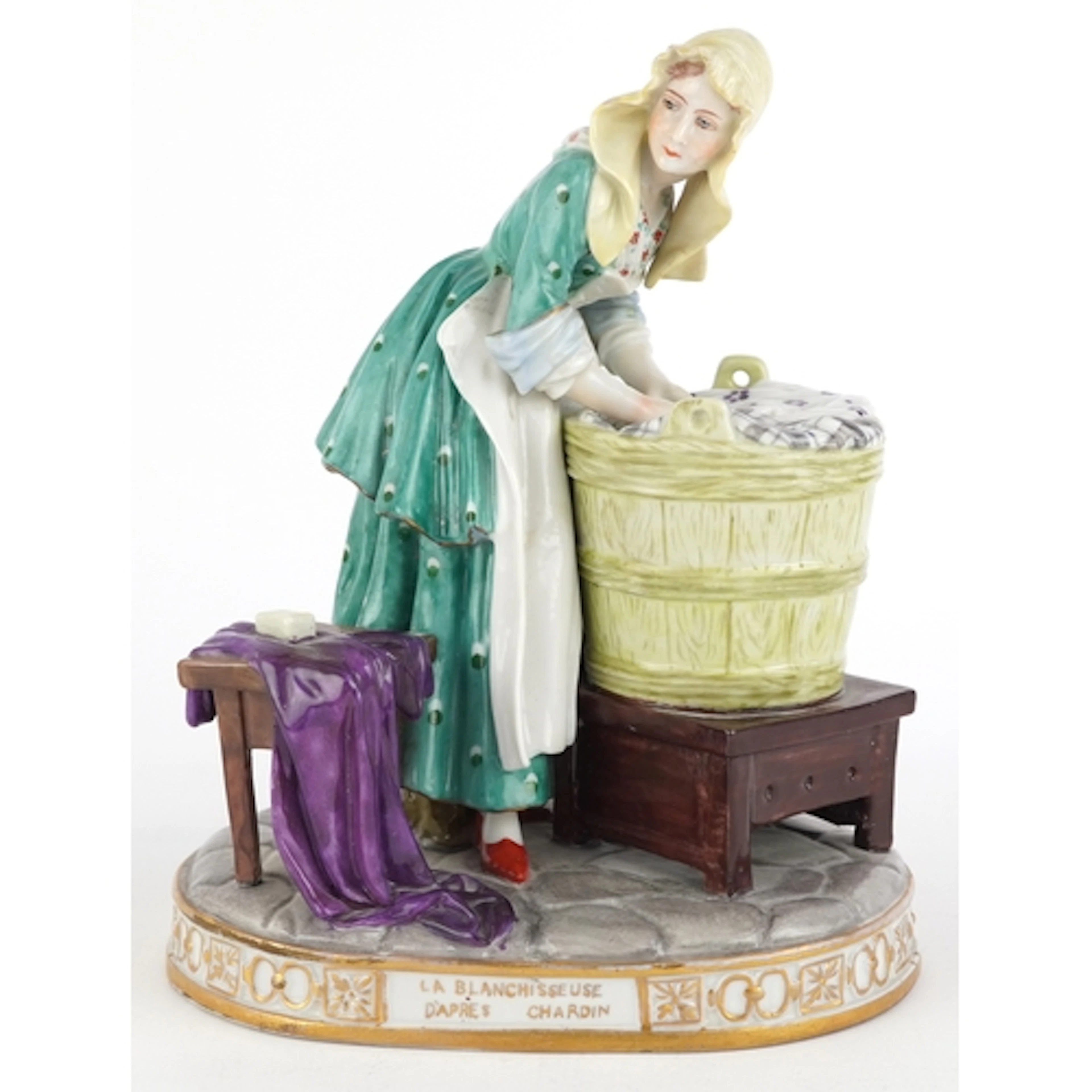 Capodimonte porcelain figure of The Washerwoman, 18.5cm high...