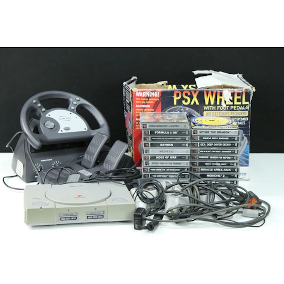 Retro Gaming - Sony PlayStation One / PS1 games console with...