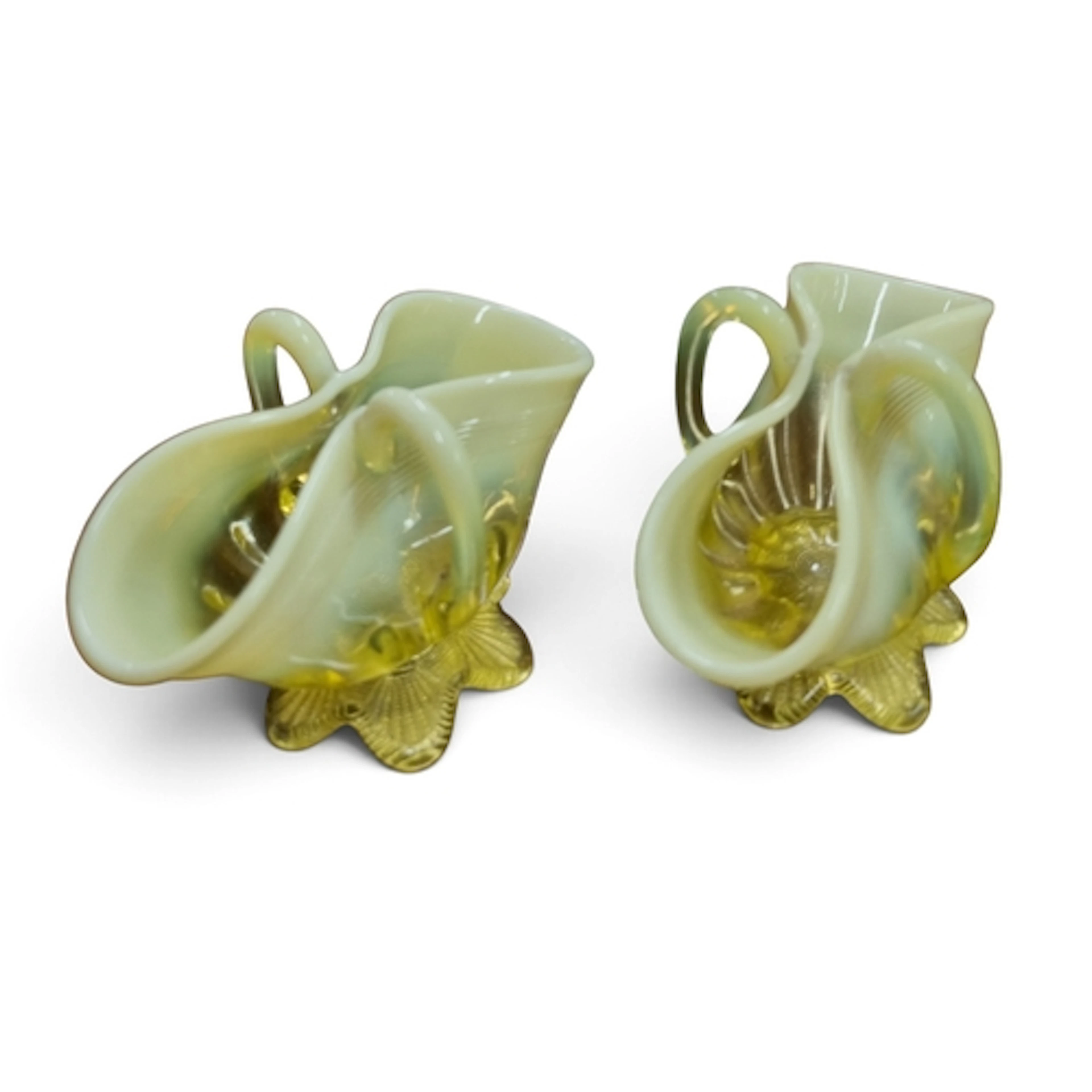 George Davidson & Co 1891, A pair of opalescent Uranium Glas...