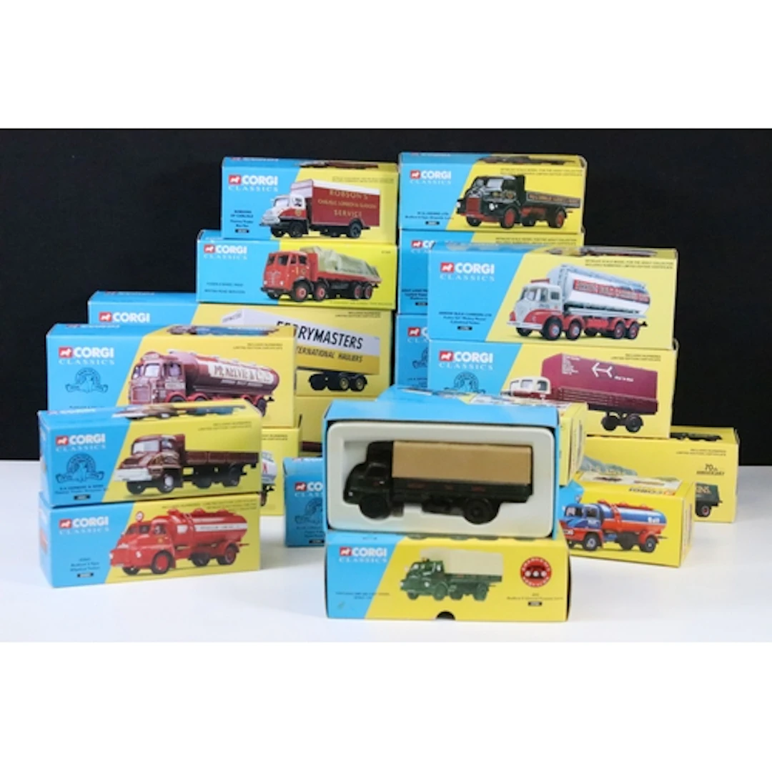 19 Boxed Corgi Classics commercial diecast models to include...
