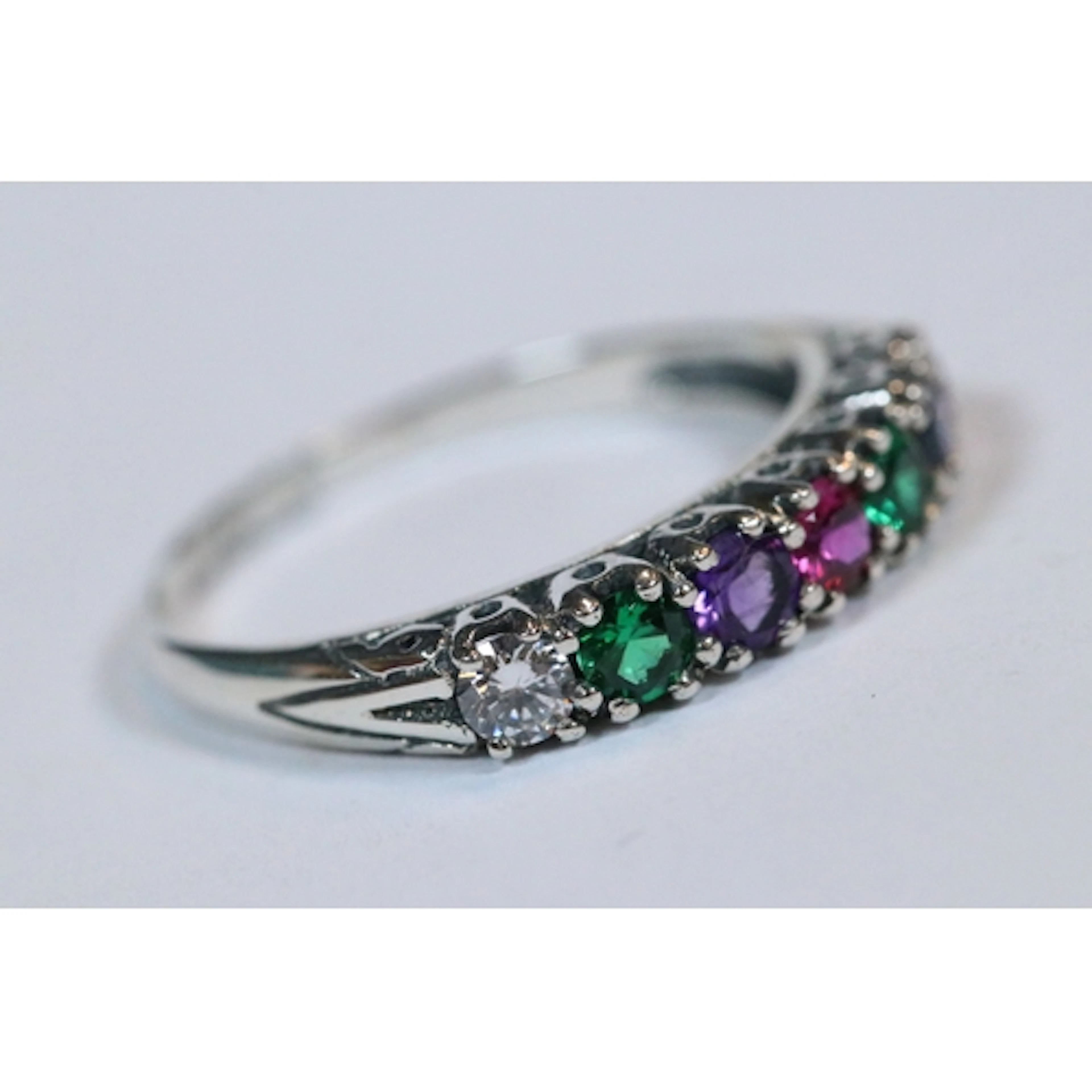 Silver half eternity ring