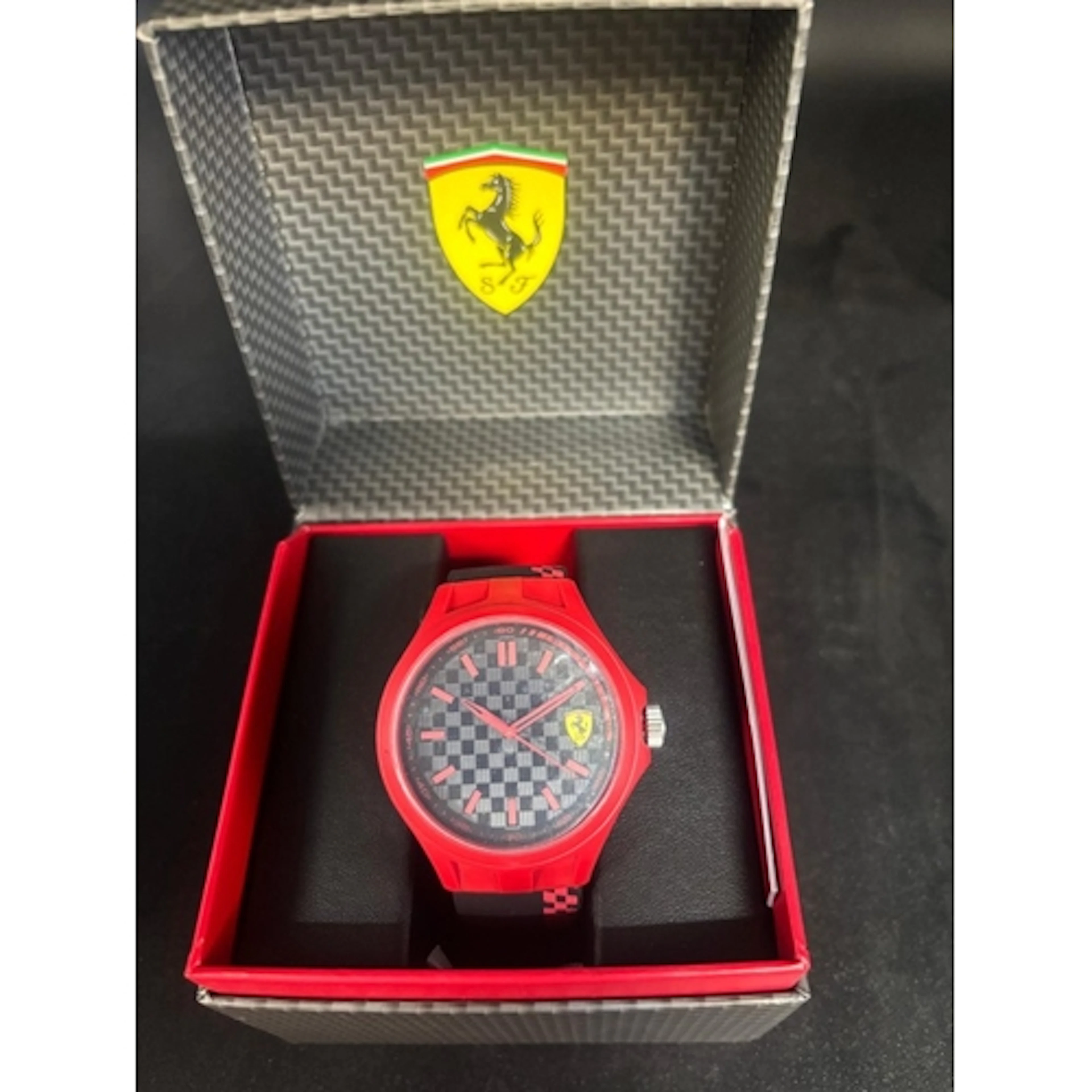 Scuderia Ferrari pit crew rubber men's watch