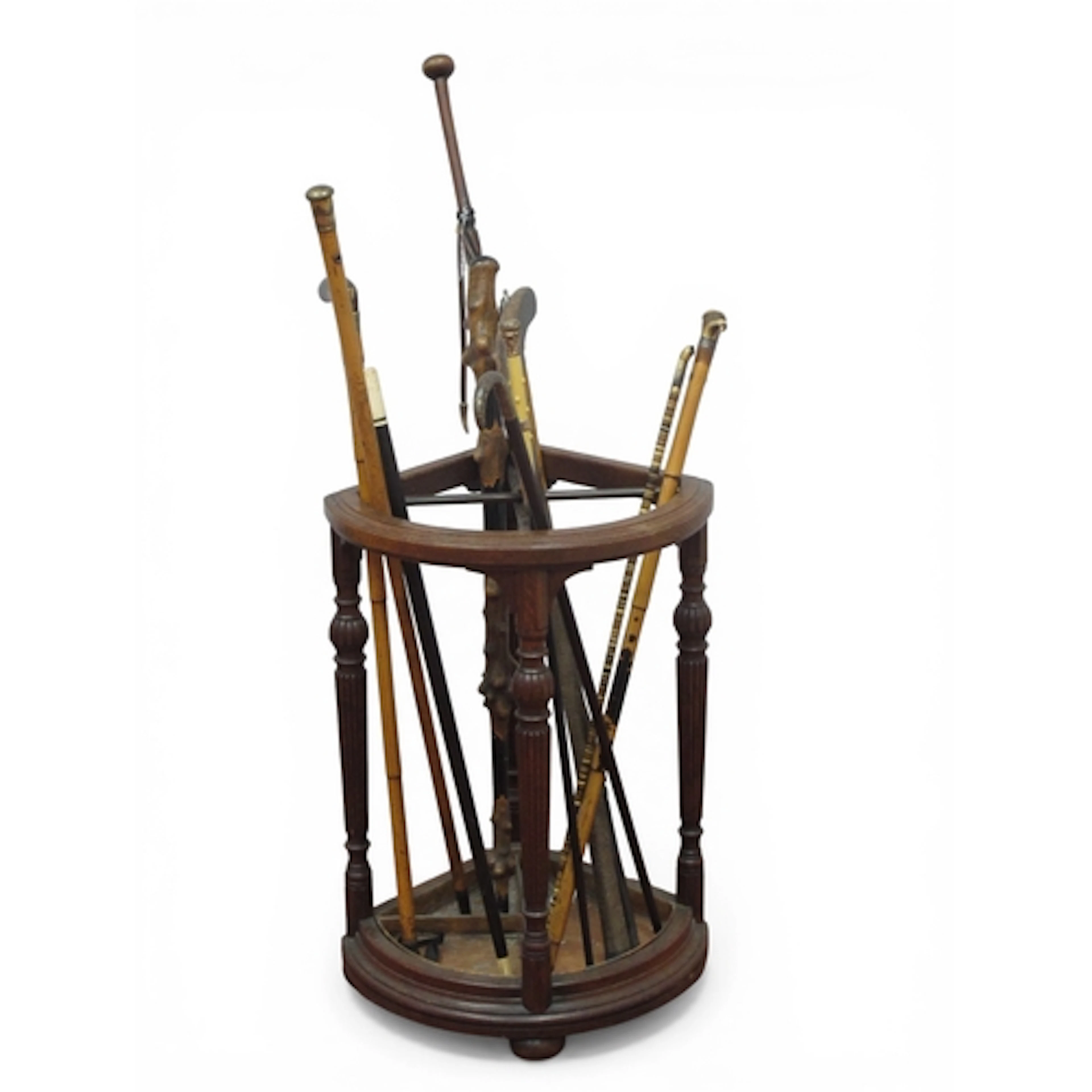 An Early XX Century Oak Umbrella/Stick Stand, with turned co...