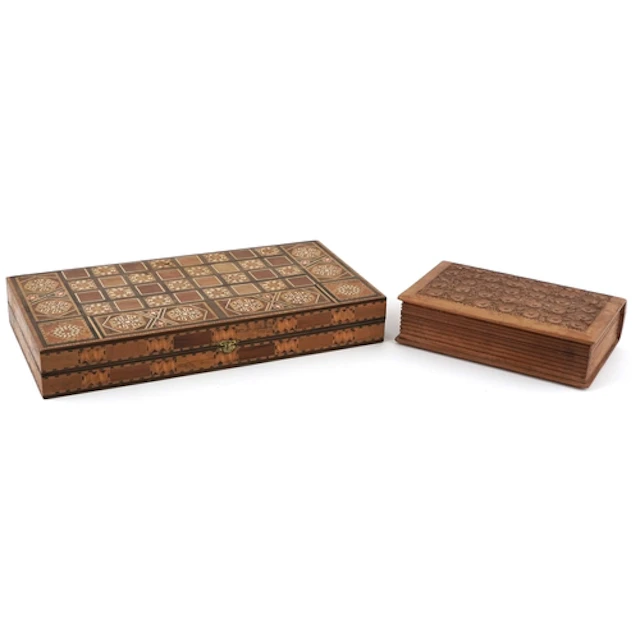 Vizagapatam style folding games board together with an Easte...