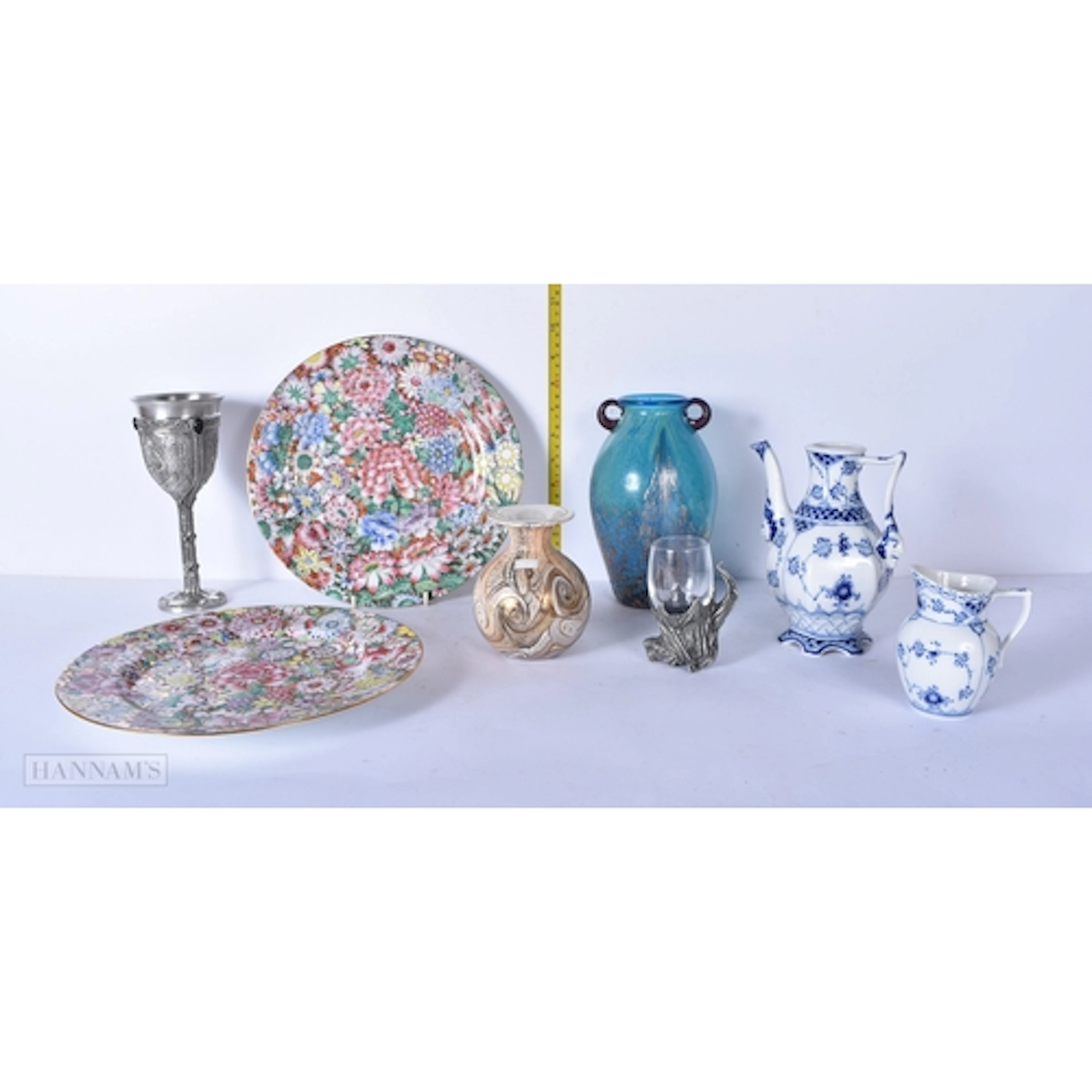 A Maltese Gozo glass vase together a Dale Tiffany art glass ...