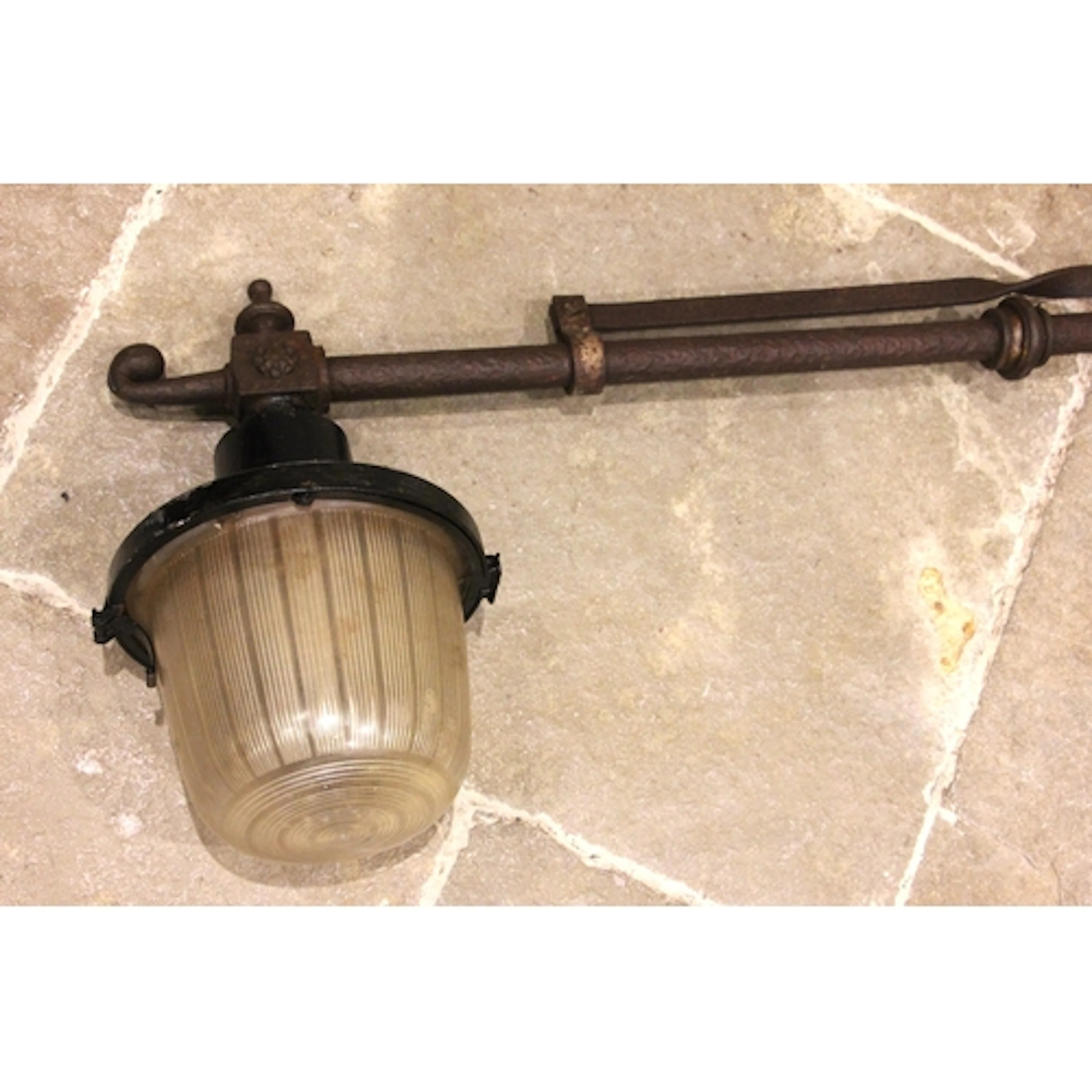 An agricultural floor standing cast iron lamp, converted, wi...