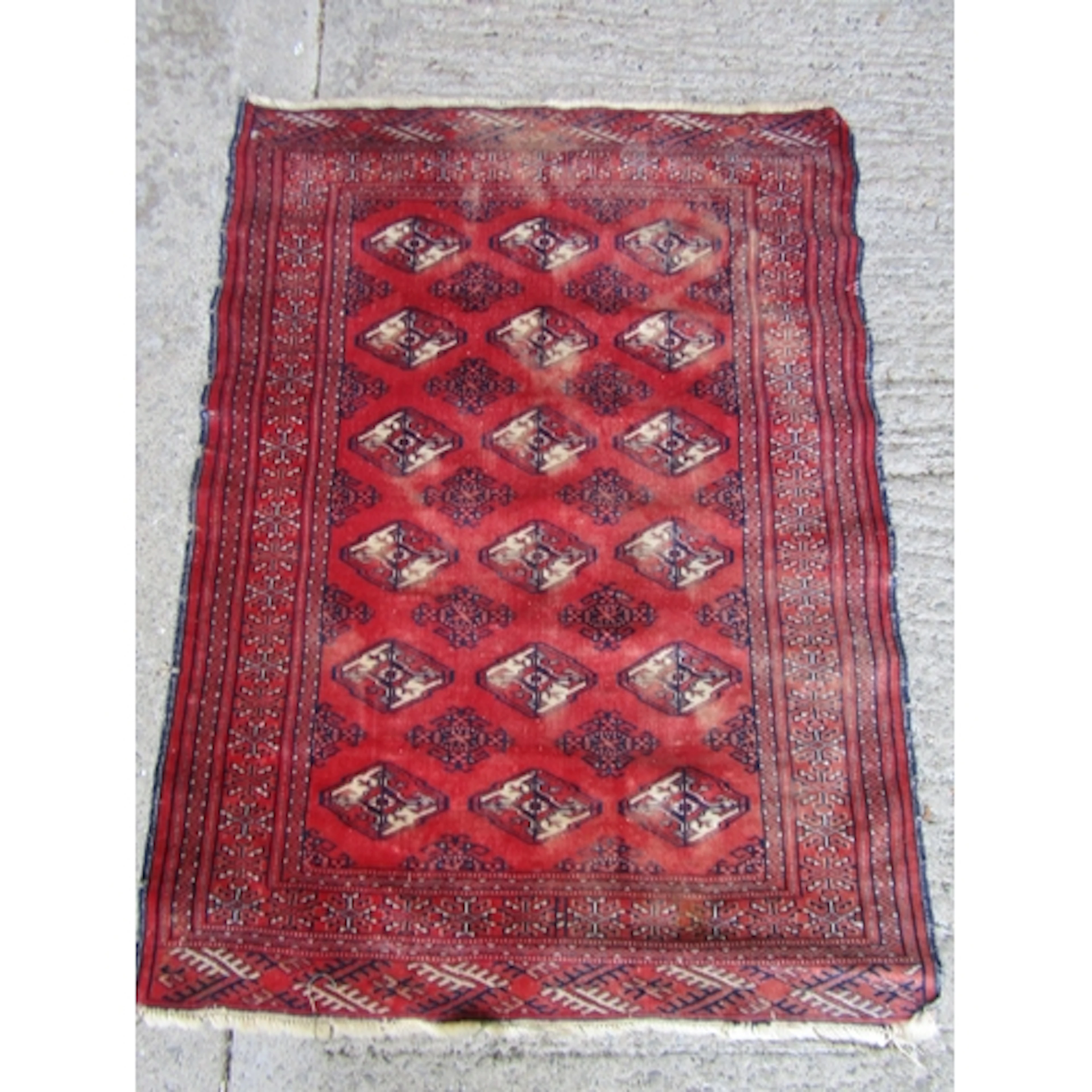 Antique Persian Runner Burgundy Ground Patterned Borders App...