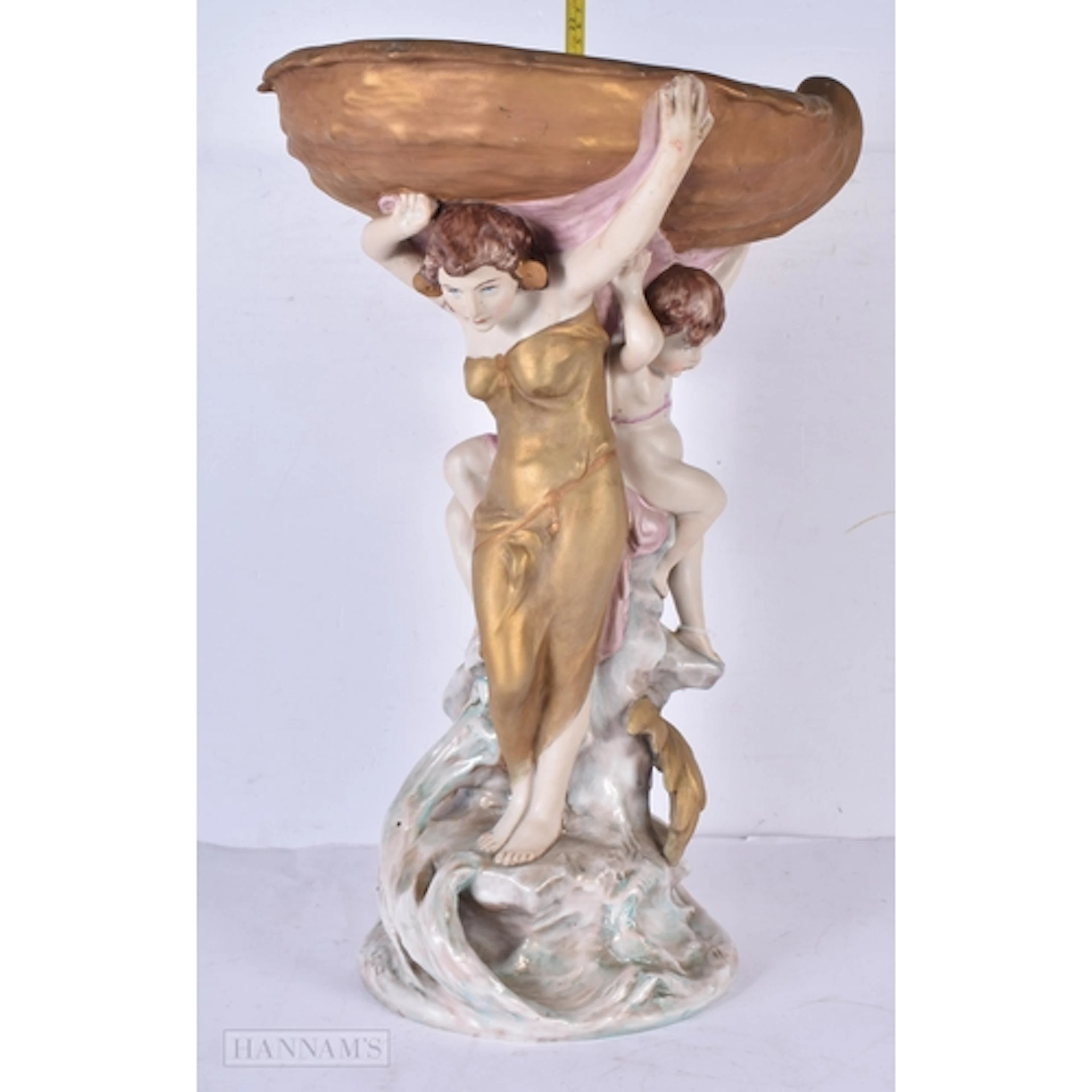 A large porcelain Royal Dux centre piece 50 x 40 x 30cm