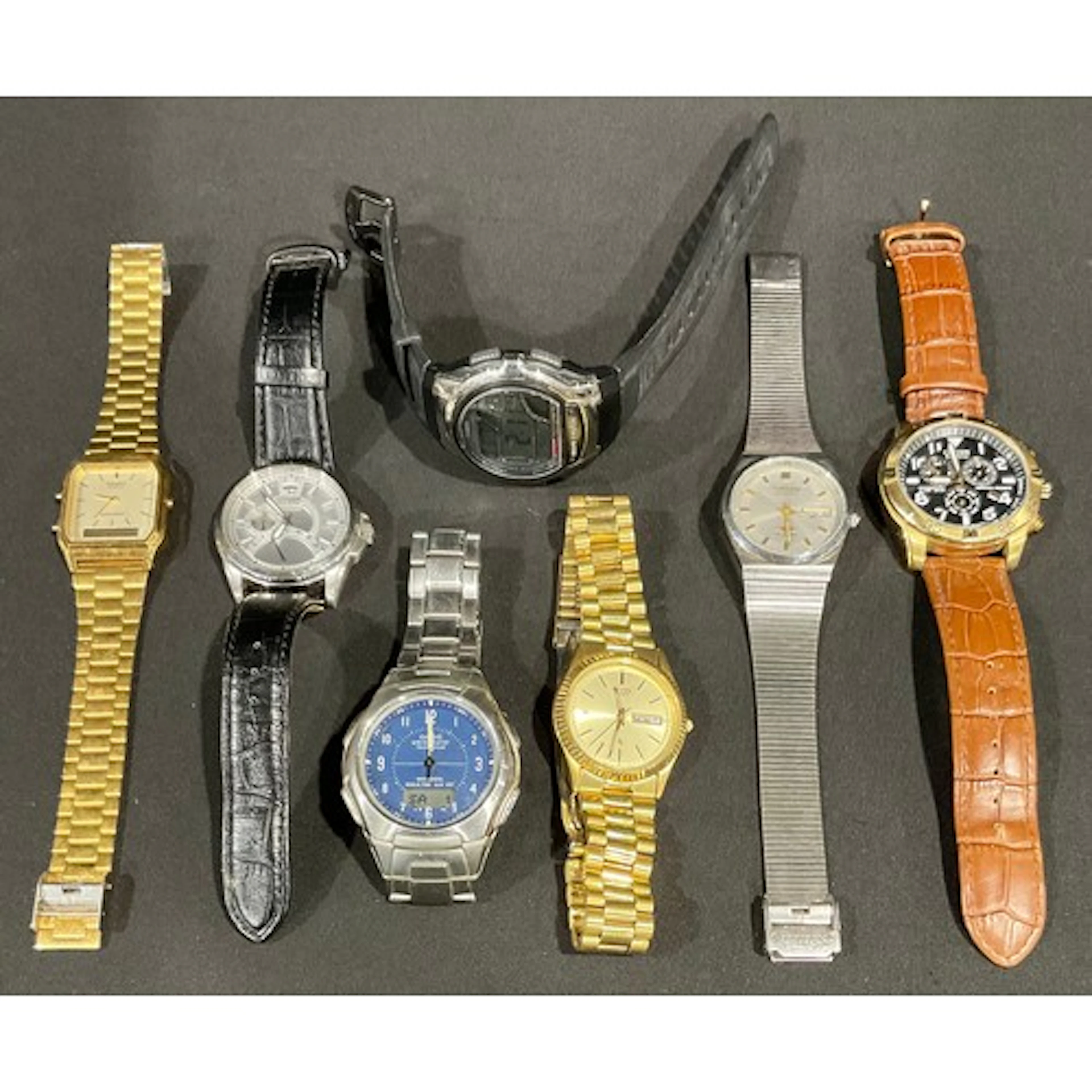 Watches - Seven associated wristwatches, three varied Casio ...