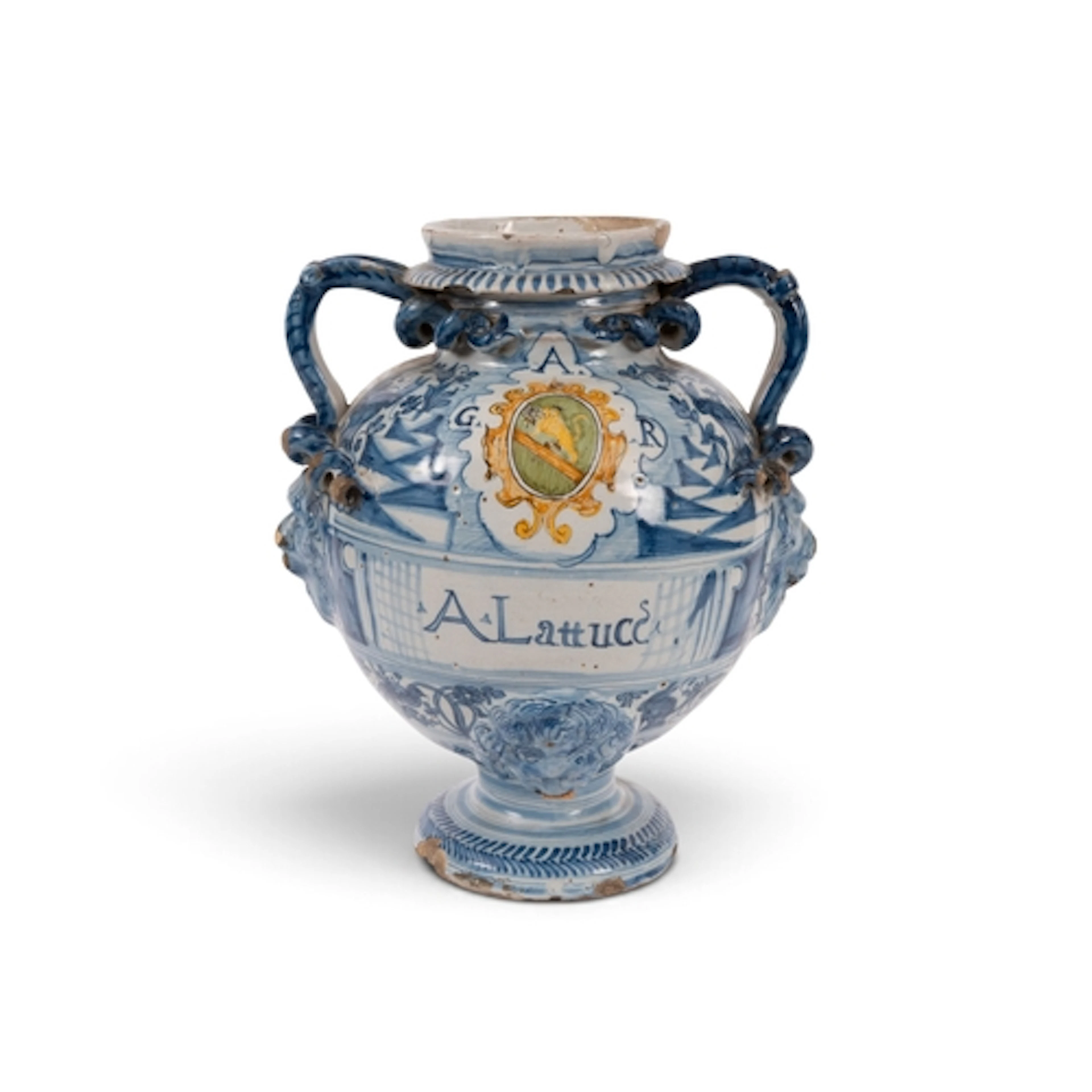 A Savona or Albisola (Ligurian) armorial maiolica stagnone j...