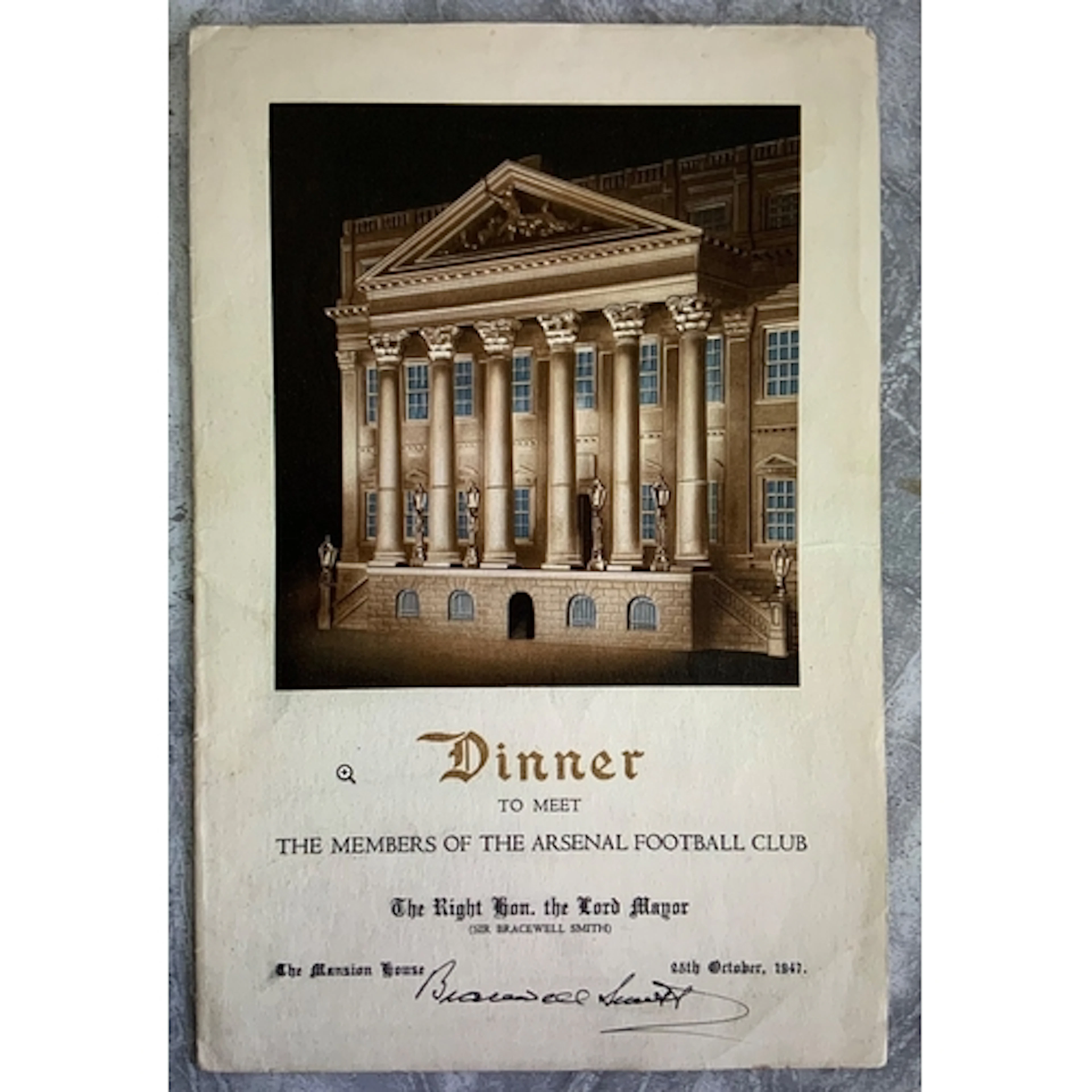 1947 Multi Signed Arsenal Football Menu: Truly stunning menu...