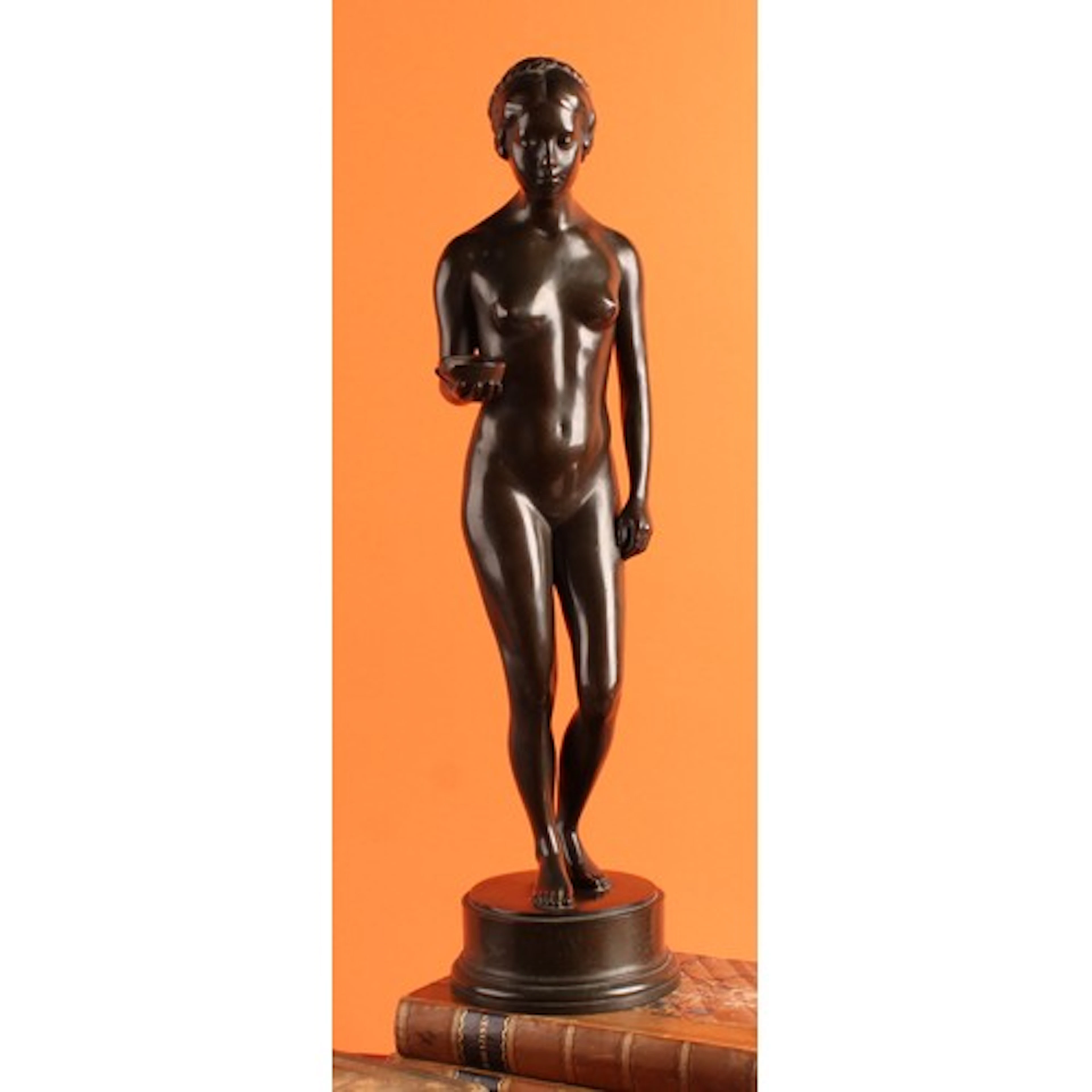 French School (late 19th/early 20th century), a brown patina...