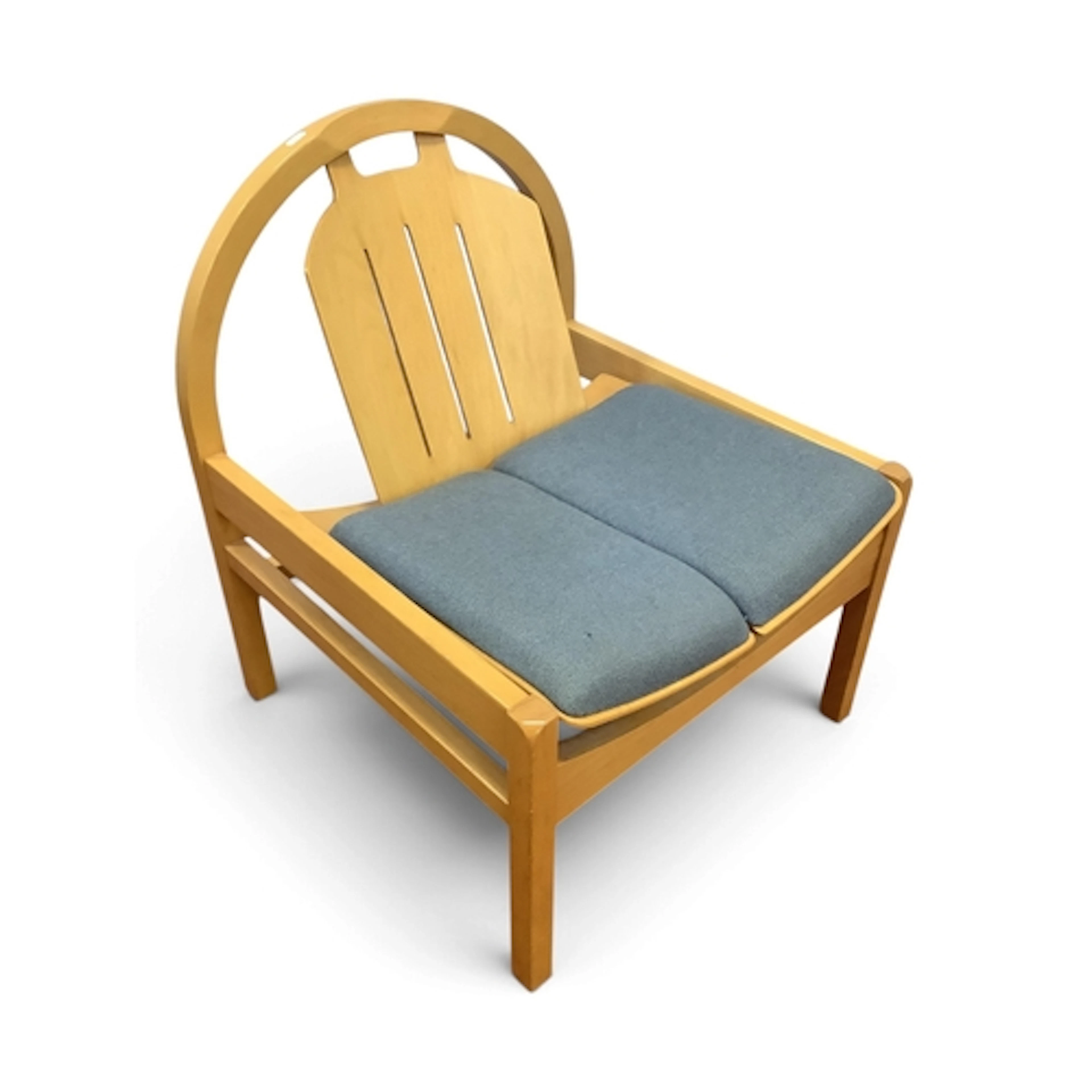 Beech Wood Baumann Argos Style Lounge Chair, circa 1980s, wi...