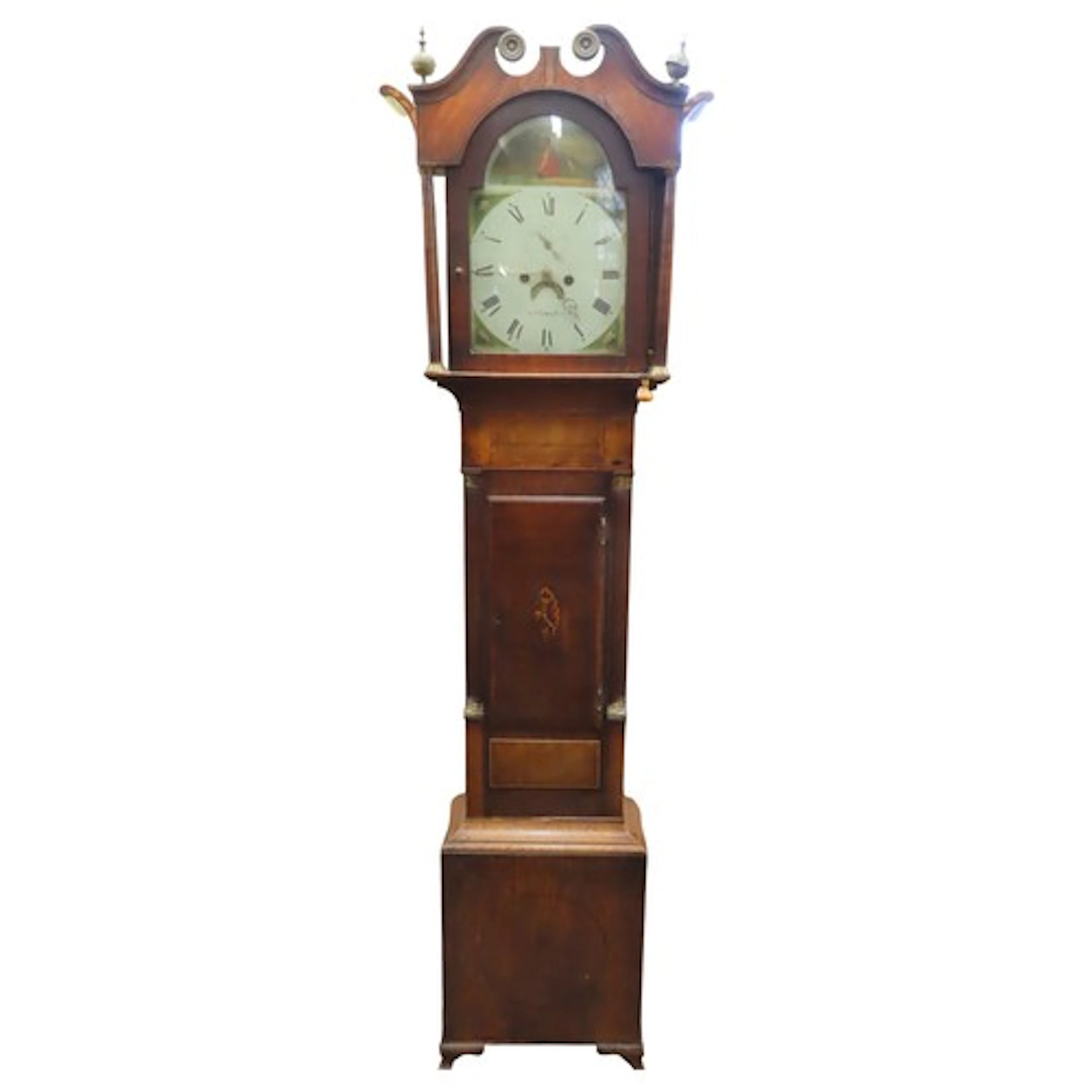 A late 18th/early 19th Century Longcase clock with swan neck...