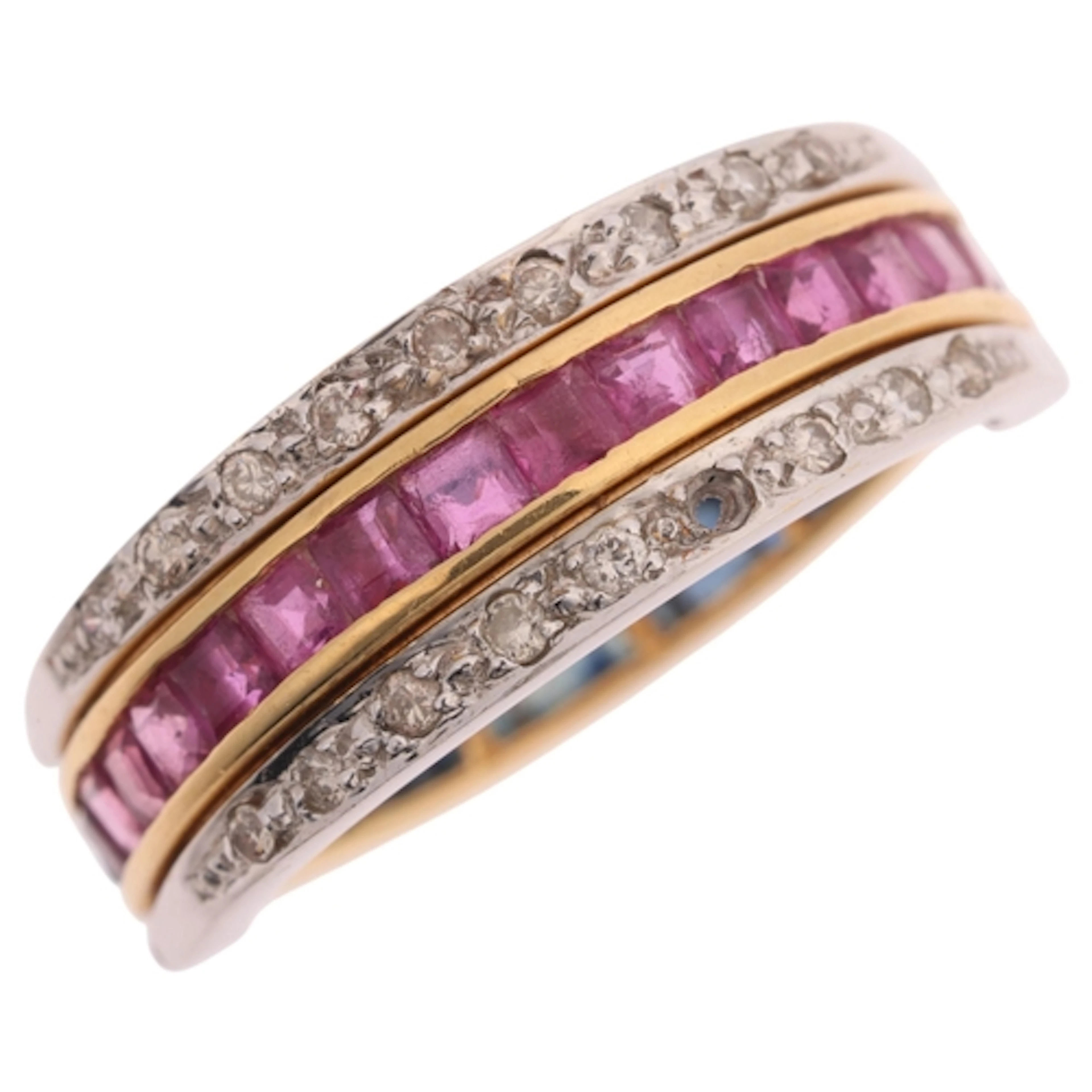 An 18ct two-colour gold 'Day And Night' swivel full eternity...