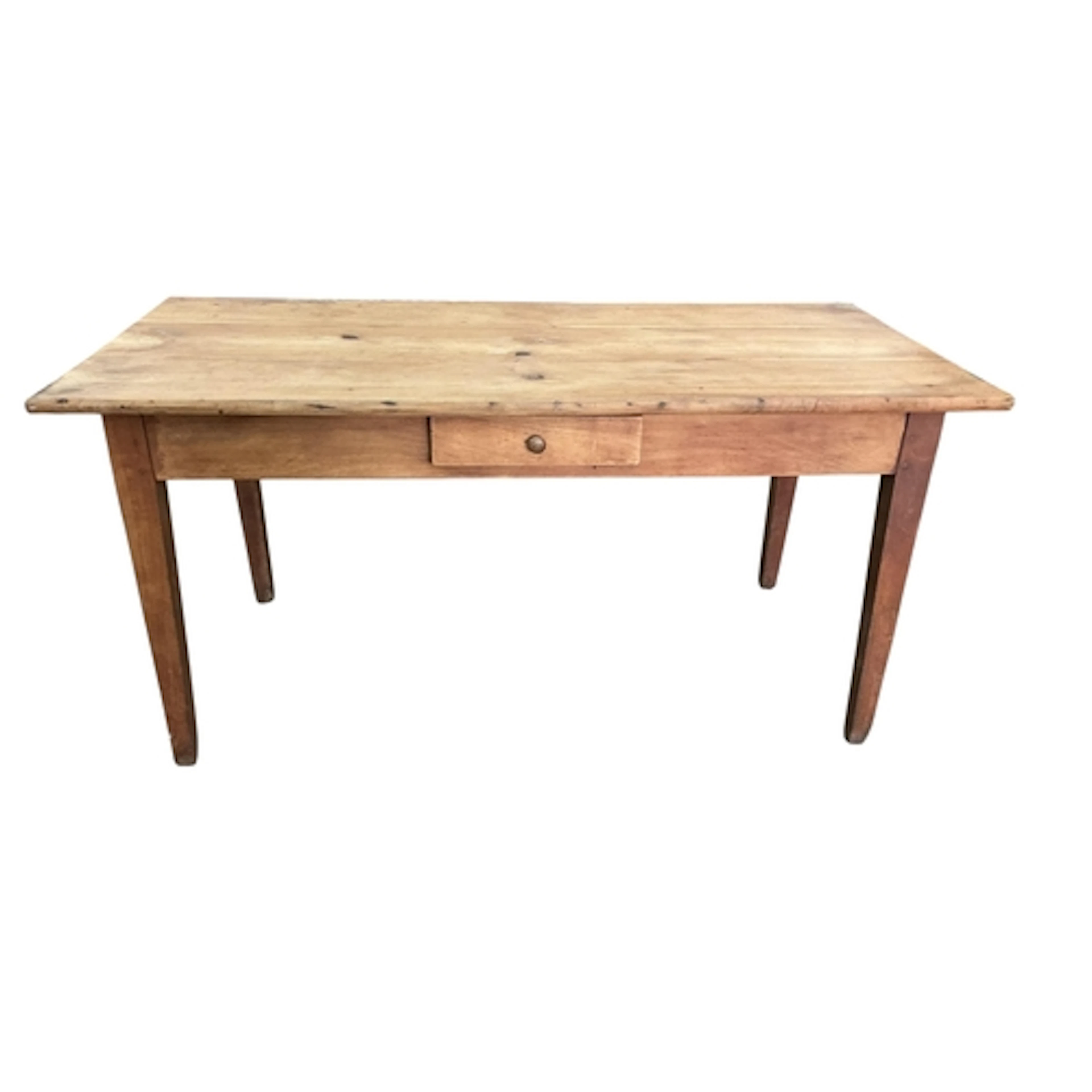 A 19th century French rectangular fruitwood farmhouse table ...