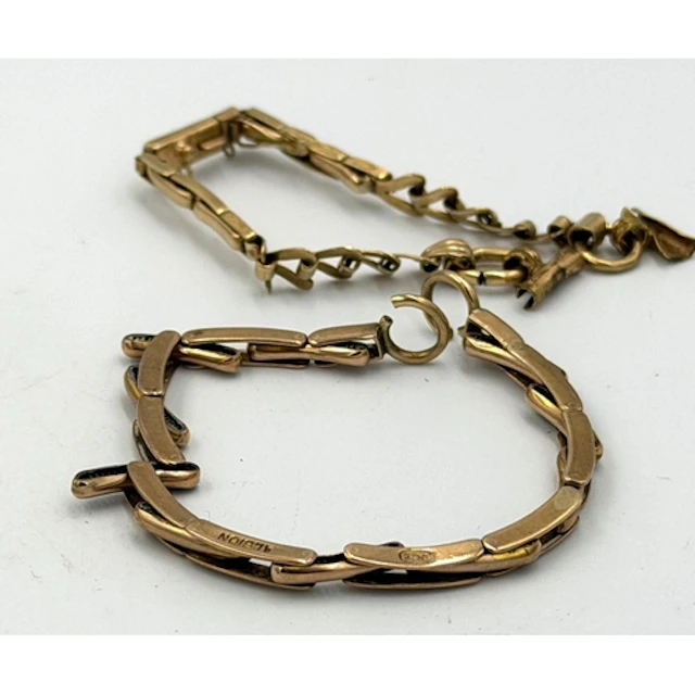 Two 9ct gold watch bracelets AF