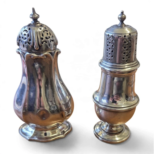 A Birmingham Silver Pepper 1901 along with a London Silver P...