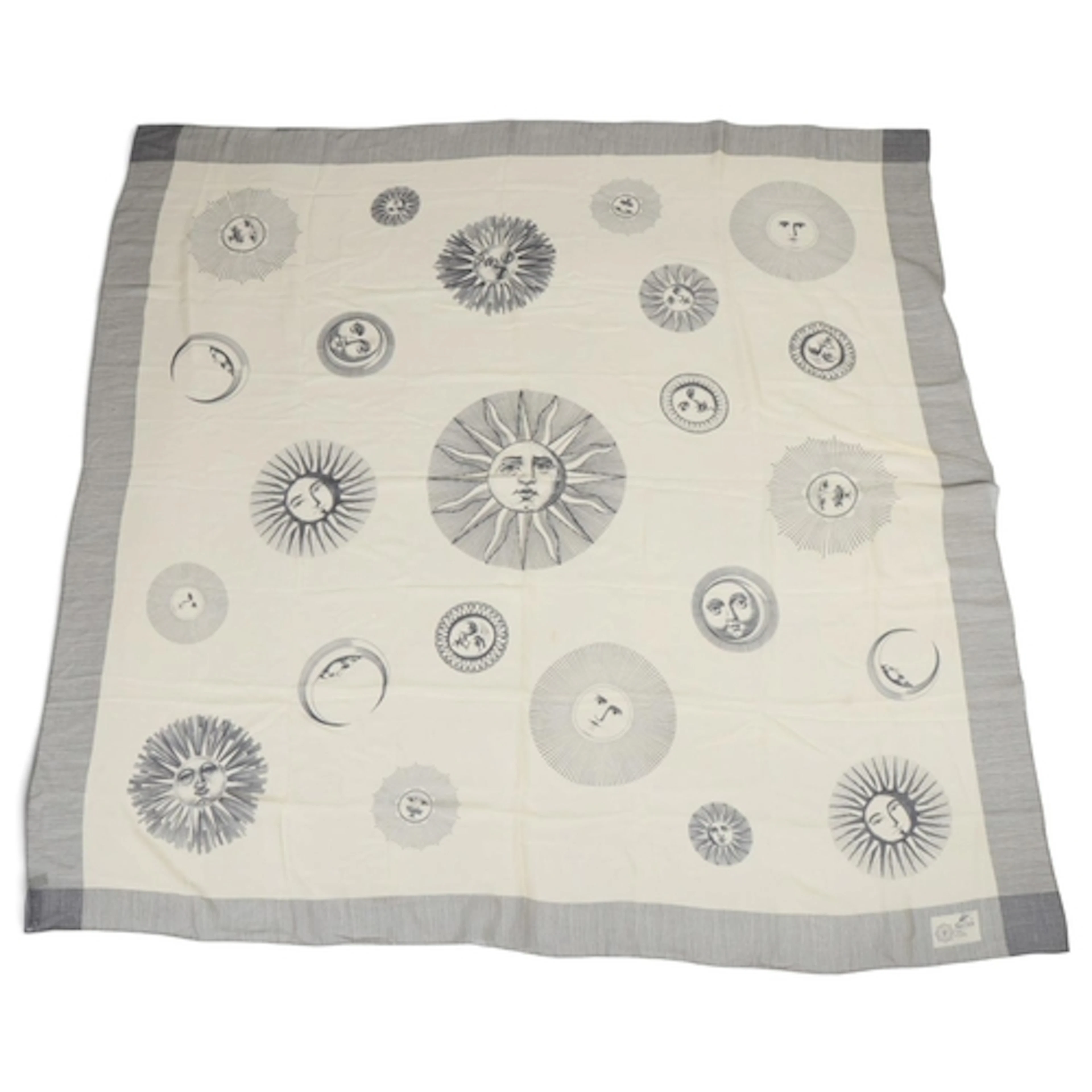 A Fornasetti XL Suns and Moons scarf, with makers labels, 13...