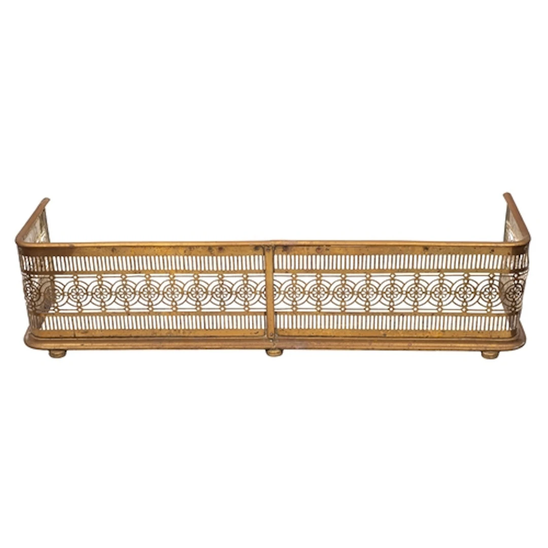 A Regency brass fender, early 19th century; of rectangular s...