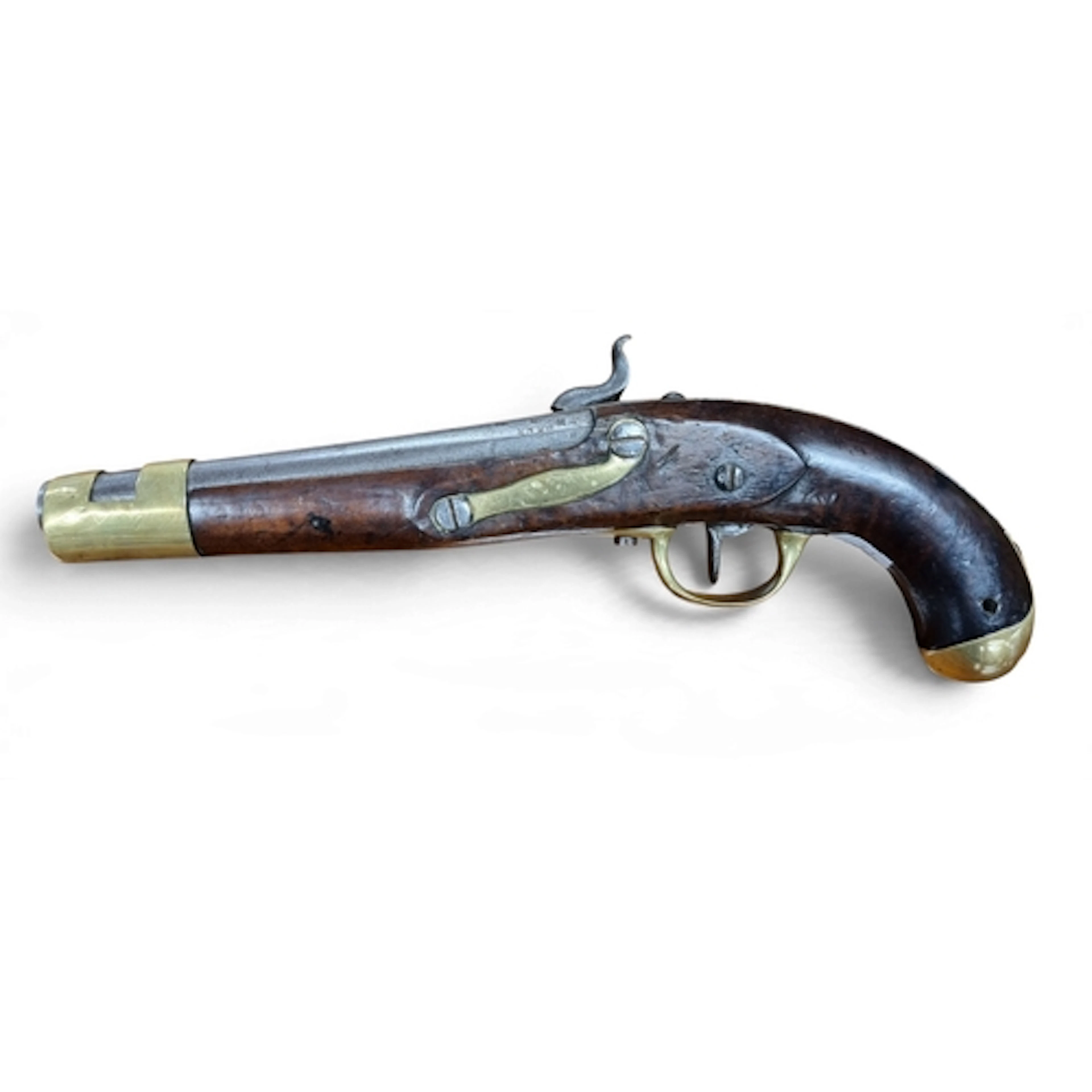 An early 19th Century French Percussion Pistol, presented in...
