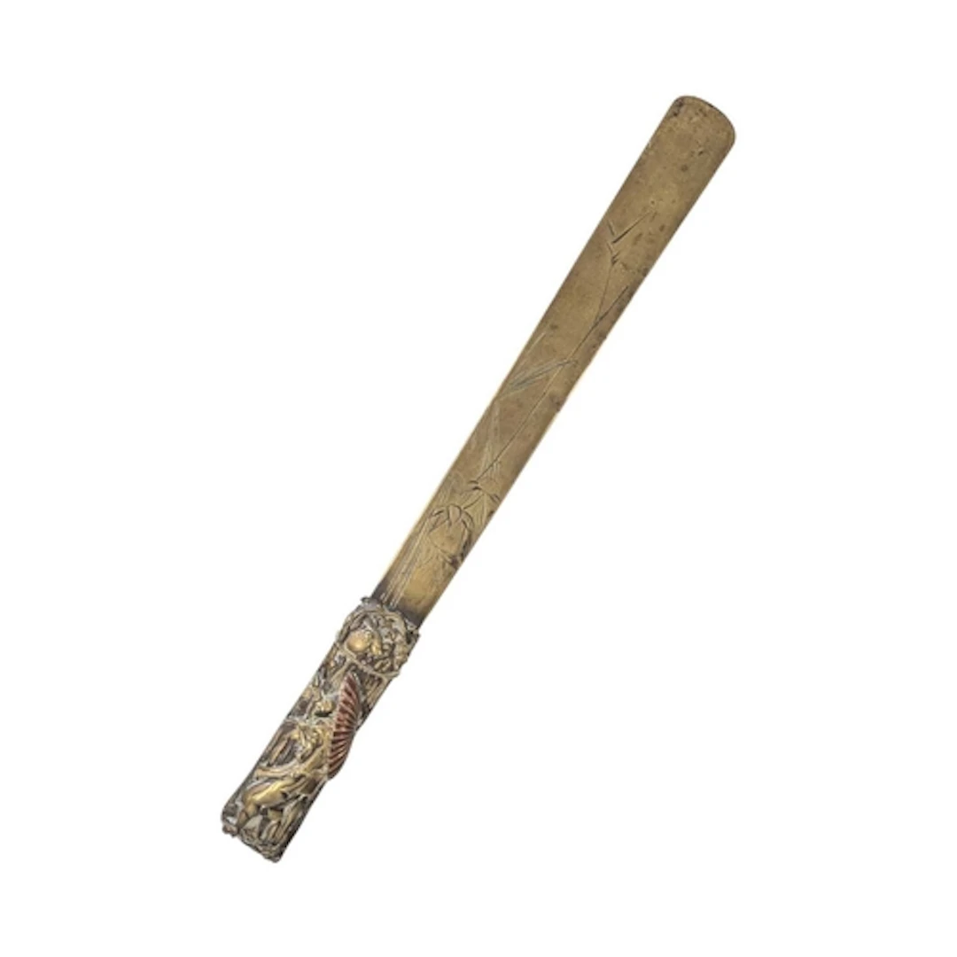 An early 20th Century Japanese engraved brass page turner, w...