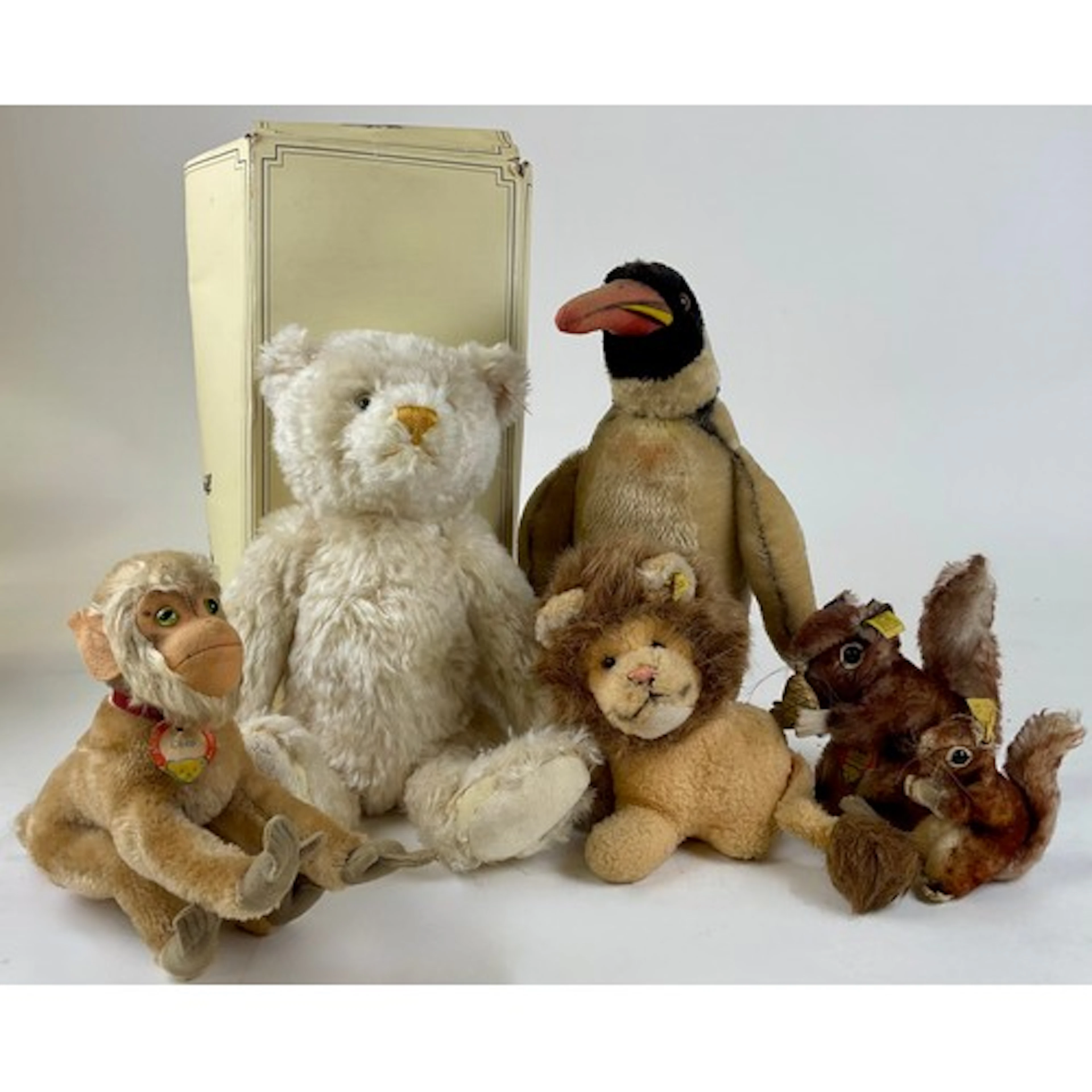 Steiff - Vintage Monkey Coco, Squirrel Perri, another smalle...