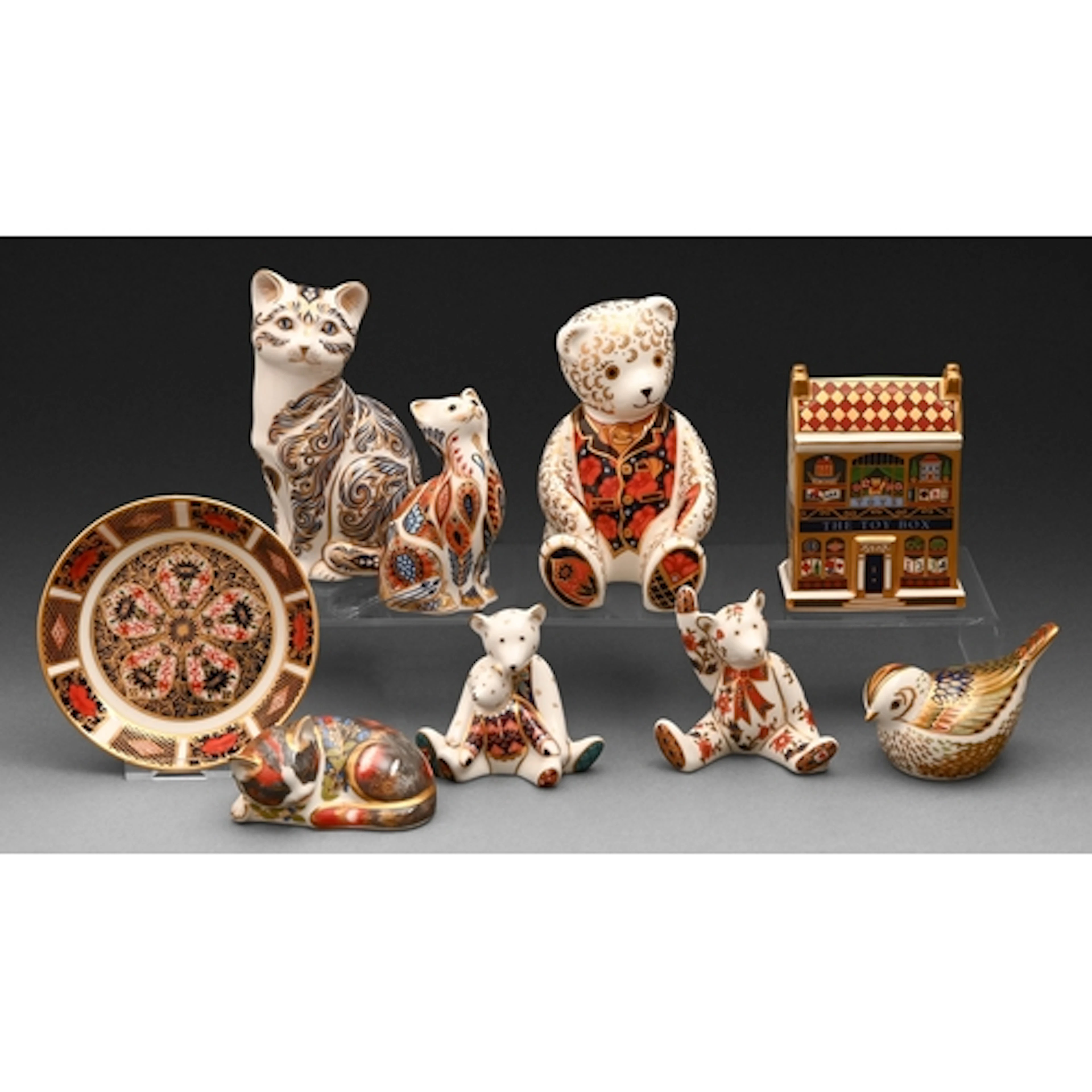 Eight Royal Crown Derby paperweights, late 20th c, to includ...