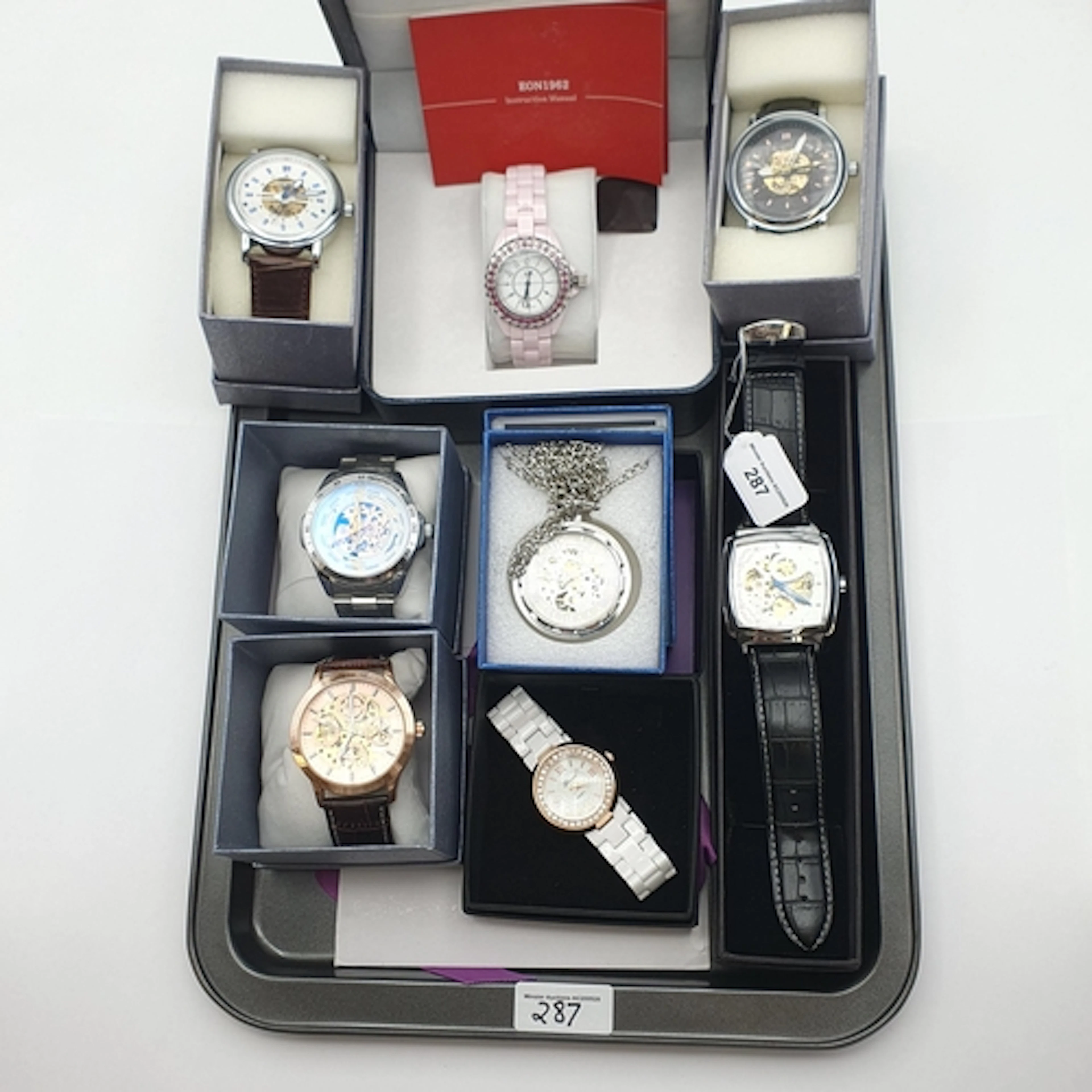 Six Genoa Wristwatches, a Genoa Pocket Watch and an Eon Wris...