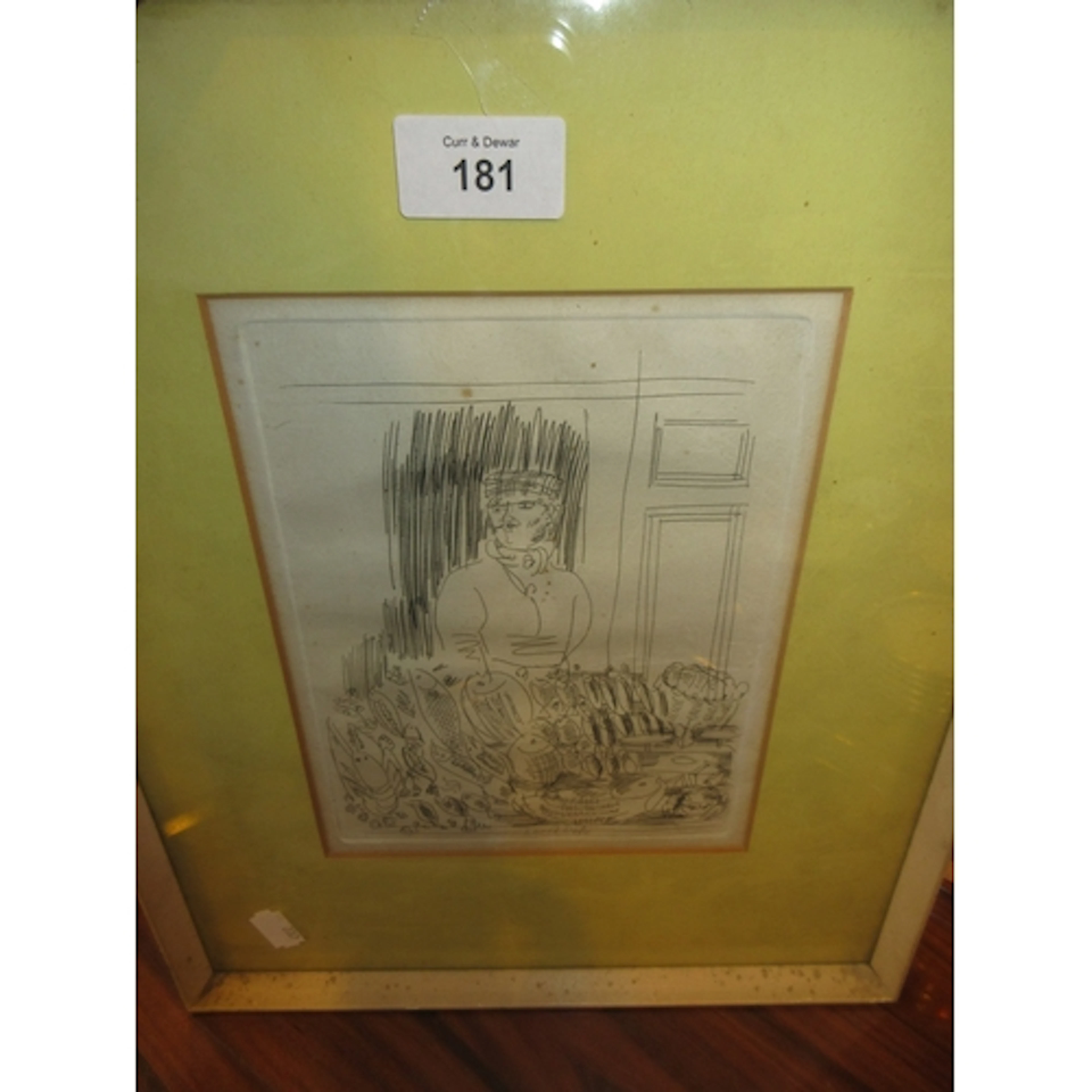 Raoul Dufy, (1877-1953), Etching, Fishmonger, 21x16cm within...