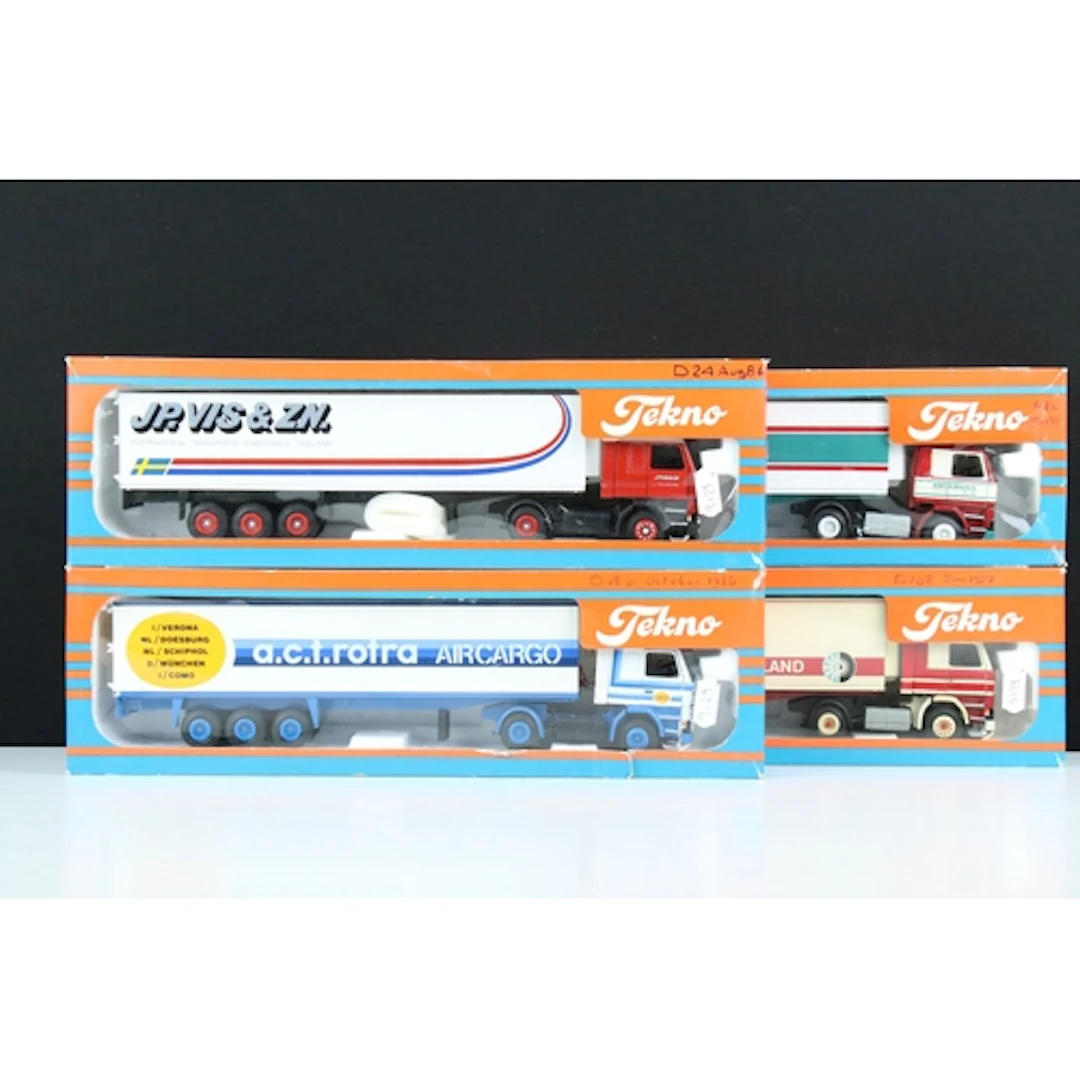 Four boxed Tekno 1/50 diecast haulage models to include Scan...