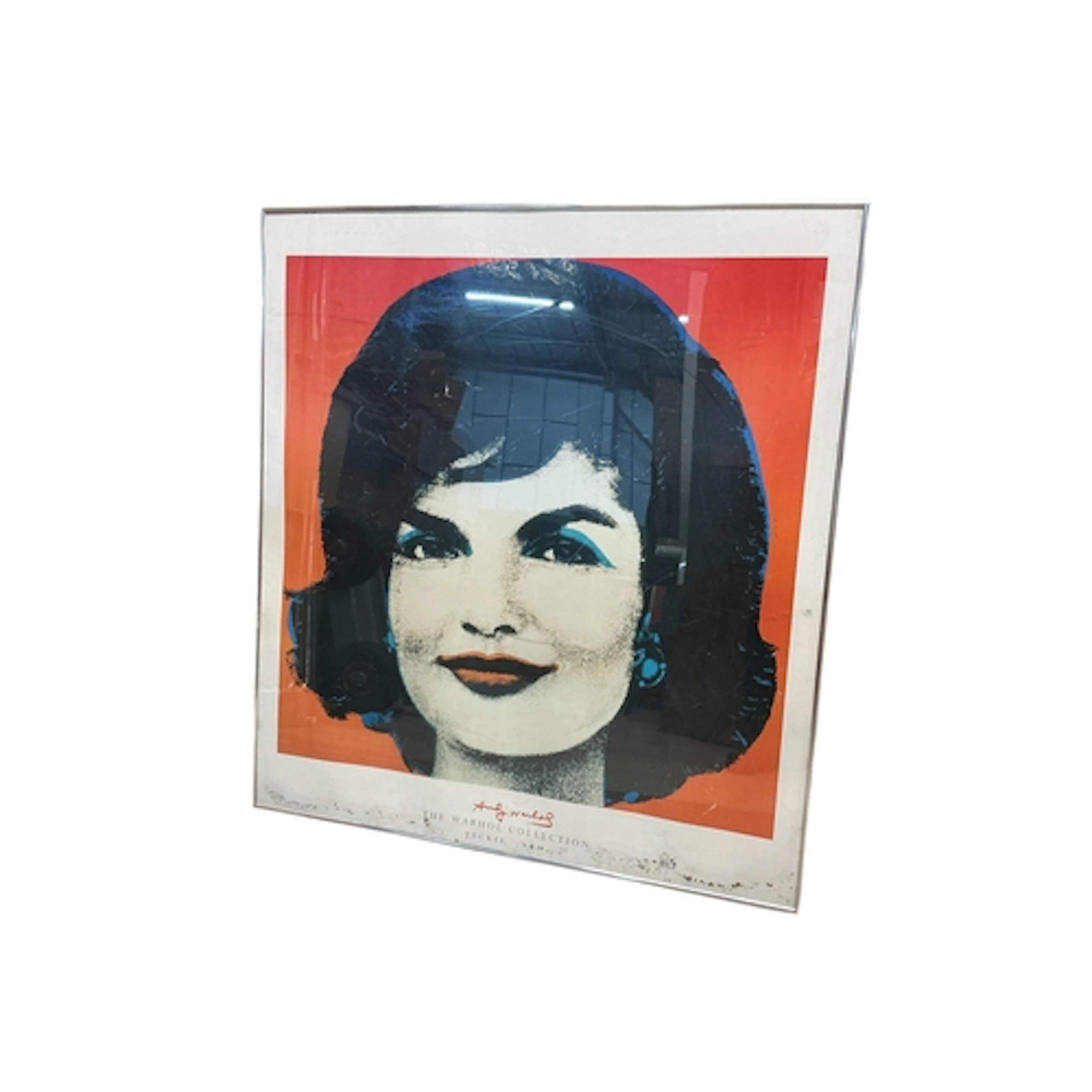 A large Andy Warhol print, Jackie Kennedy, 102cm x 110cm...