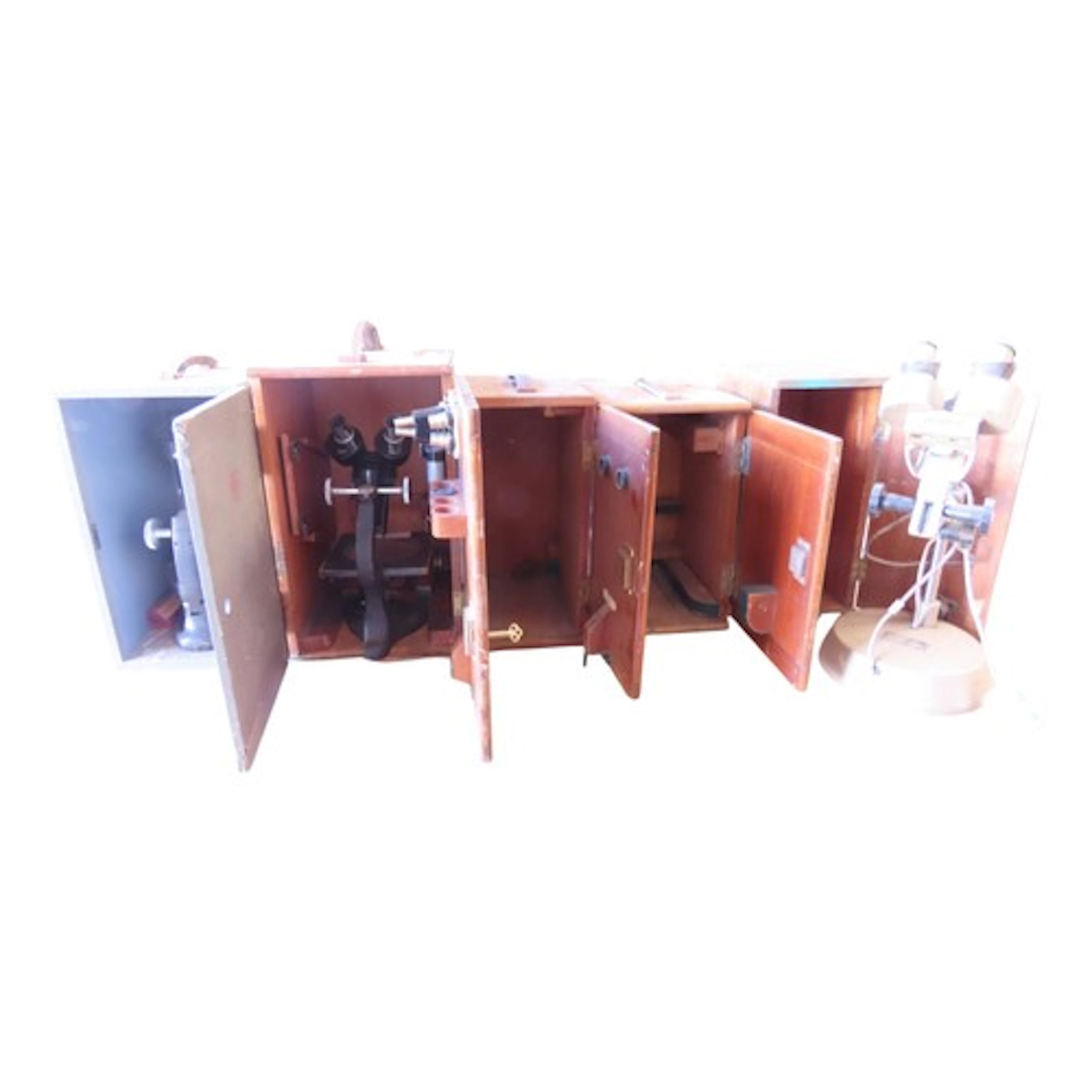 Two vintage cased microscopes Beck/London 10004 and Spencer ...
