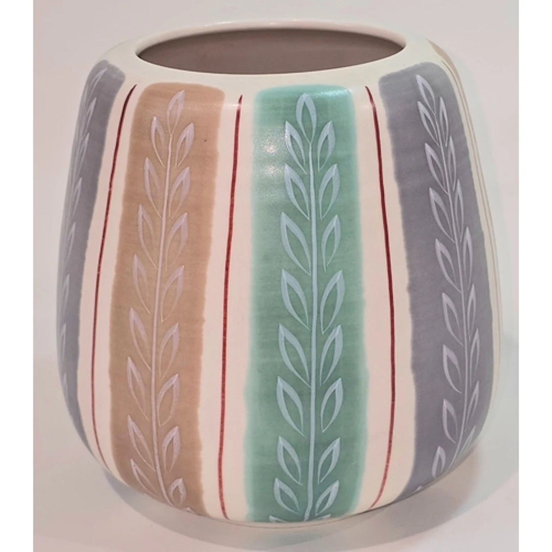 Poole Pottery shape 687 PGT pattern Freeform vase 7" high, 2...