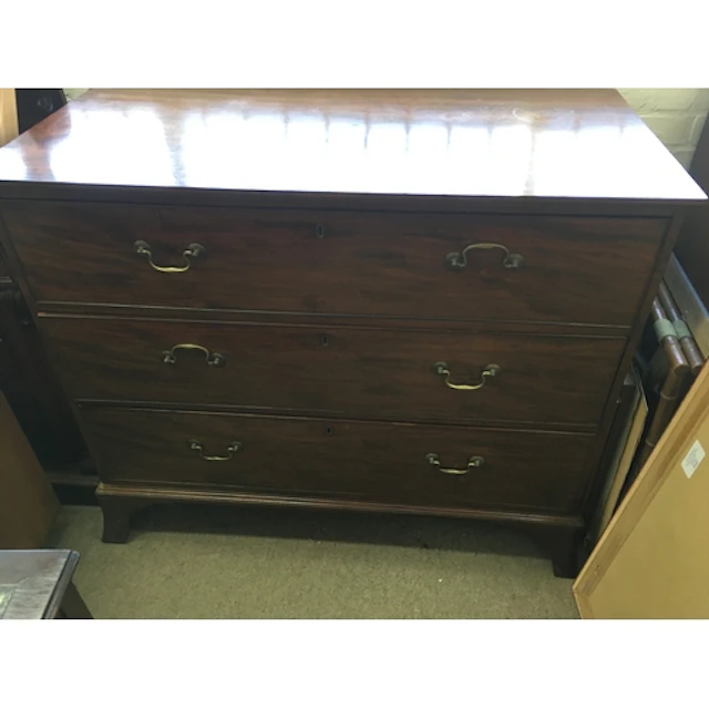 Large Antique 19th Century Mahogany Chest of Drawers 117cm b...