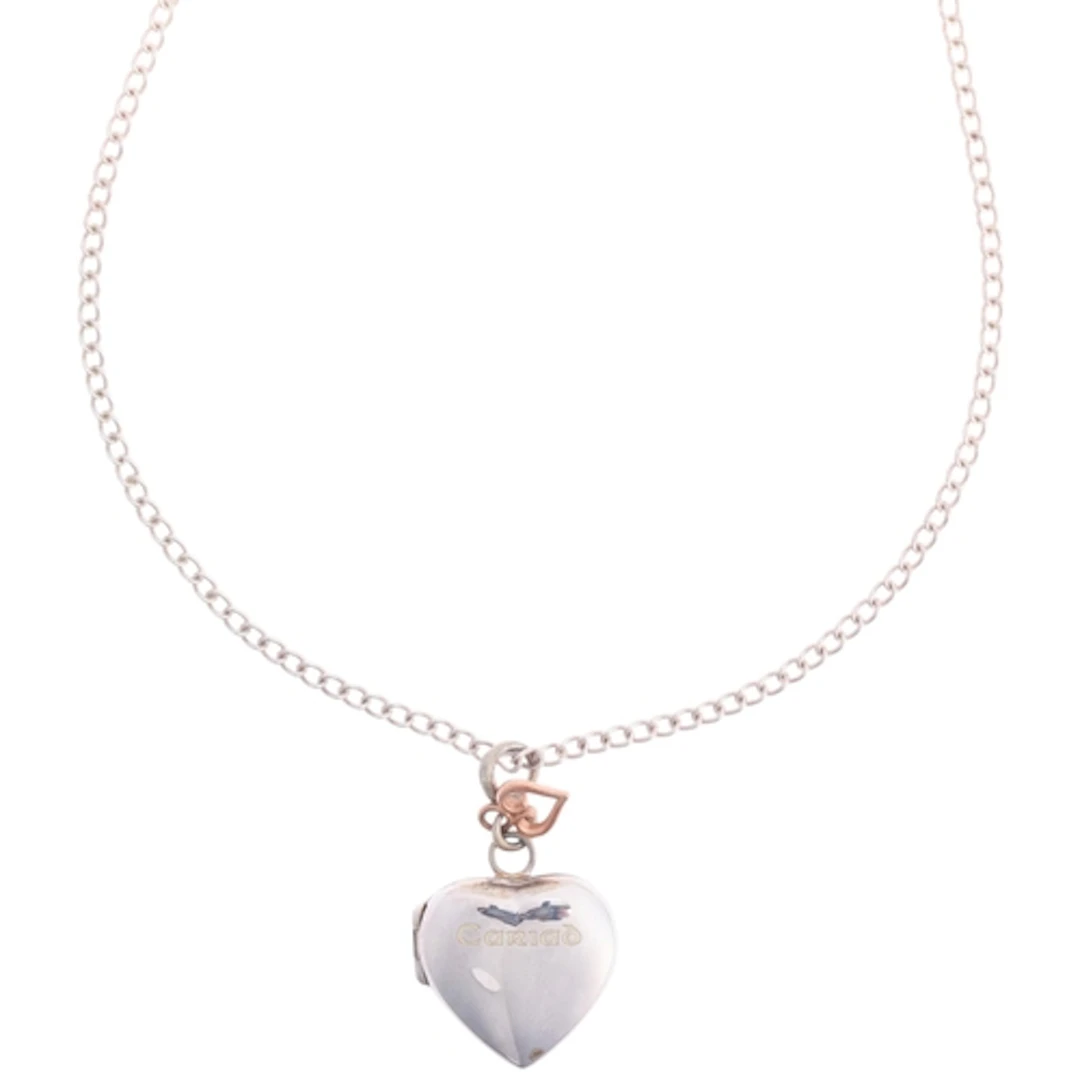 CLOGAU - a Welsh sterling silver Cariad heart locket pendant...