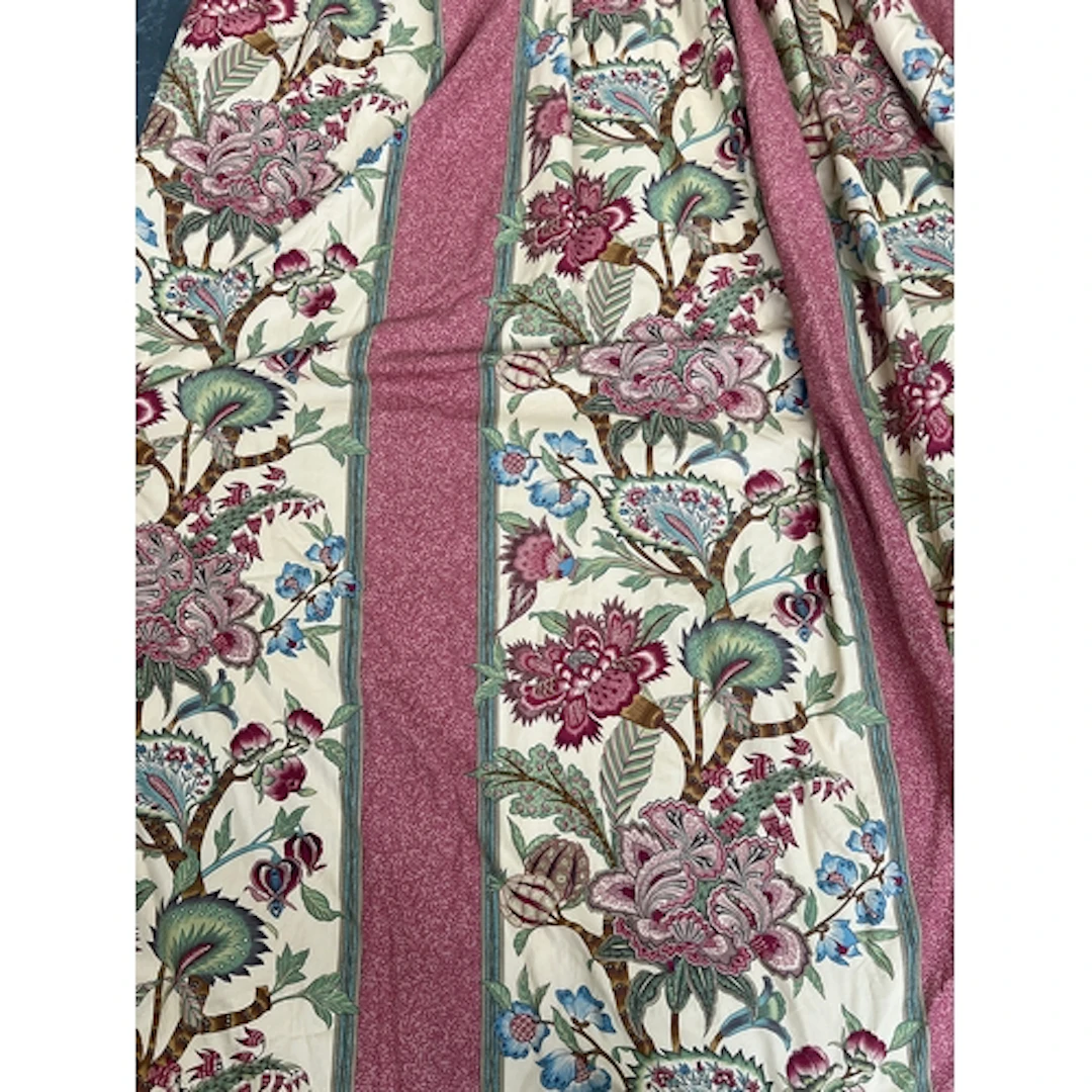 A pair of reverse hung lined and interlined curtain in Braqu...