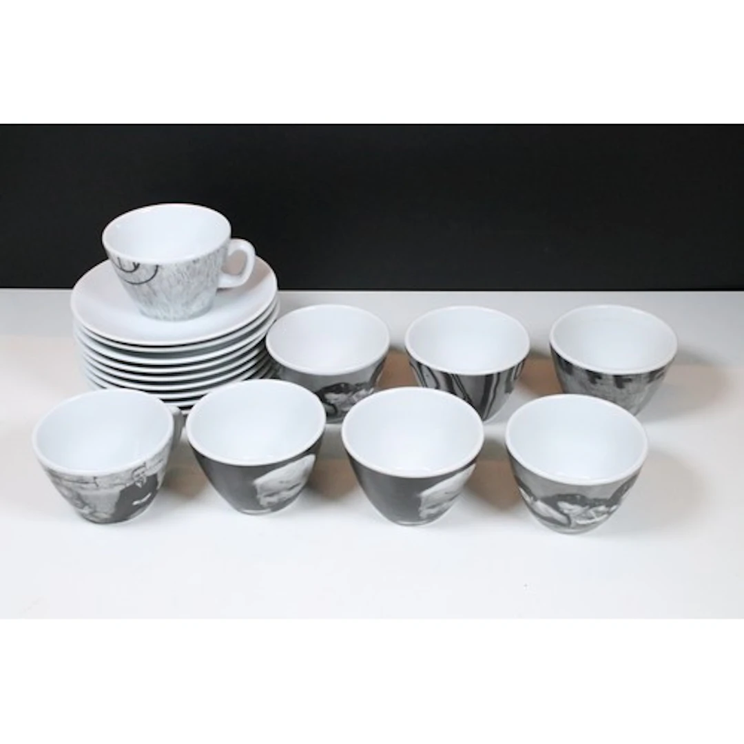 Harvey Nichols monochrome pattern part tea set, comprising e...