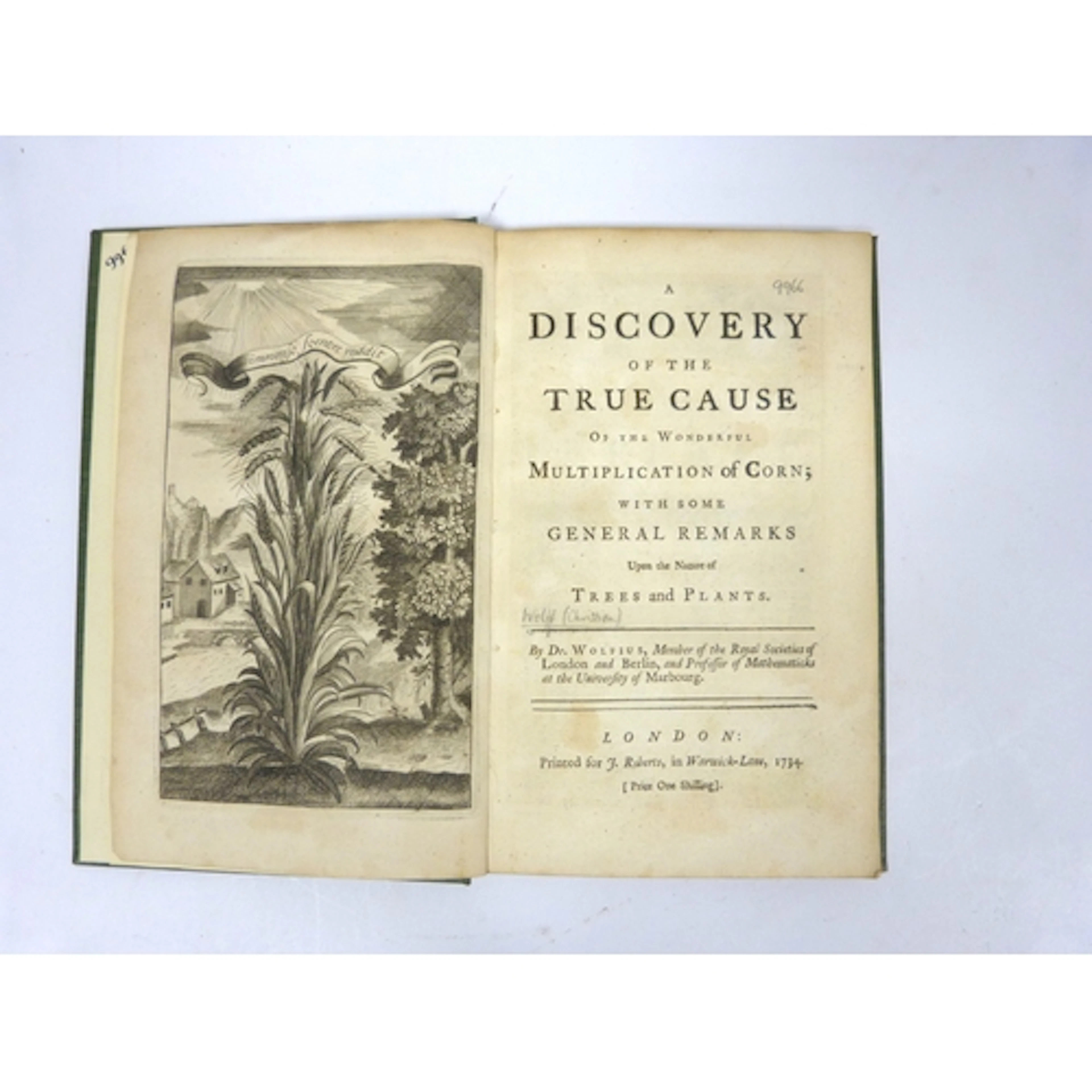 VON WOLFF CHRISTIAN FREYHERRN. A Discovery of the True Caus...