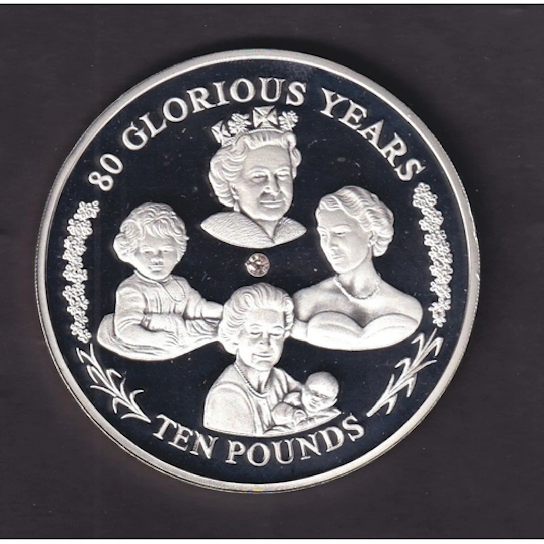 Gibraltar 2006 Queen Elizabeth II 80th Birthday £10 five-oun...
