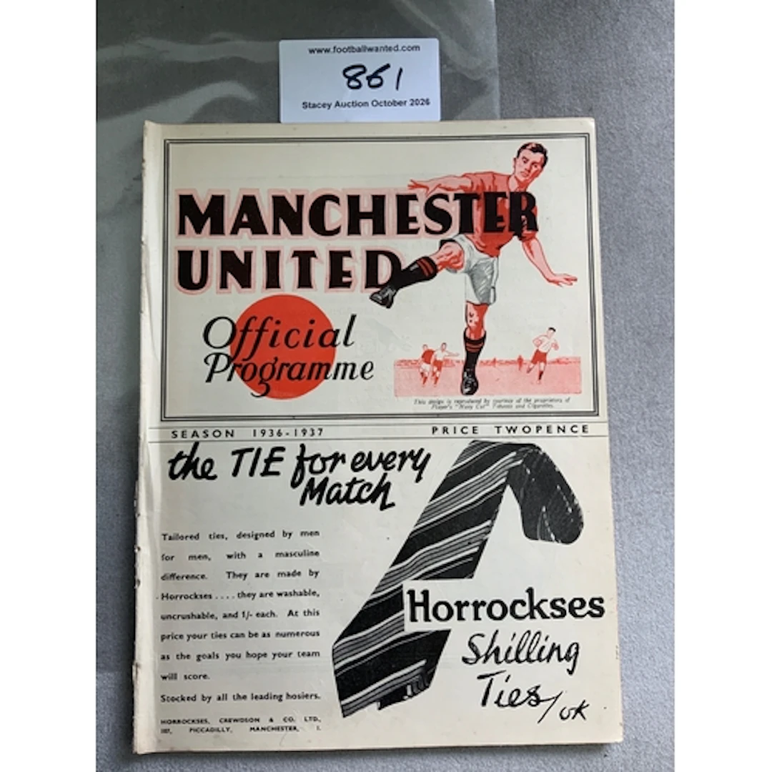 1936 - 1937 Manchester United v Manchester City Football Pro...