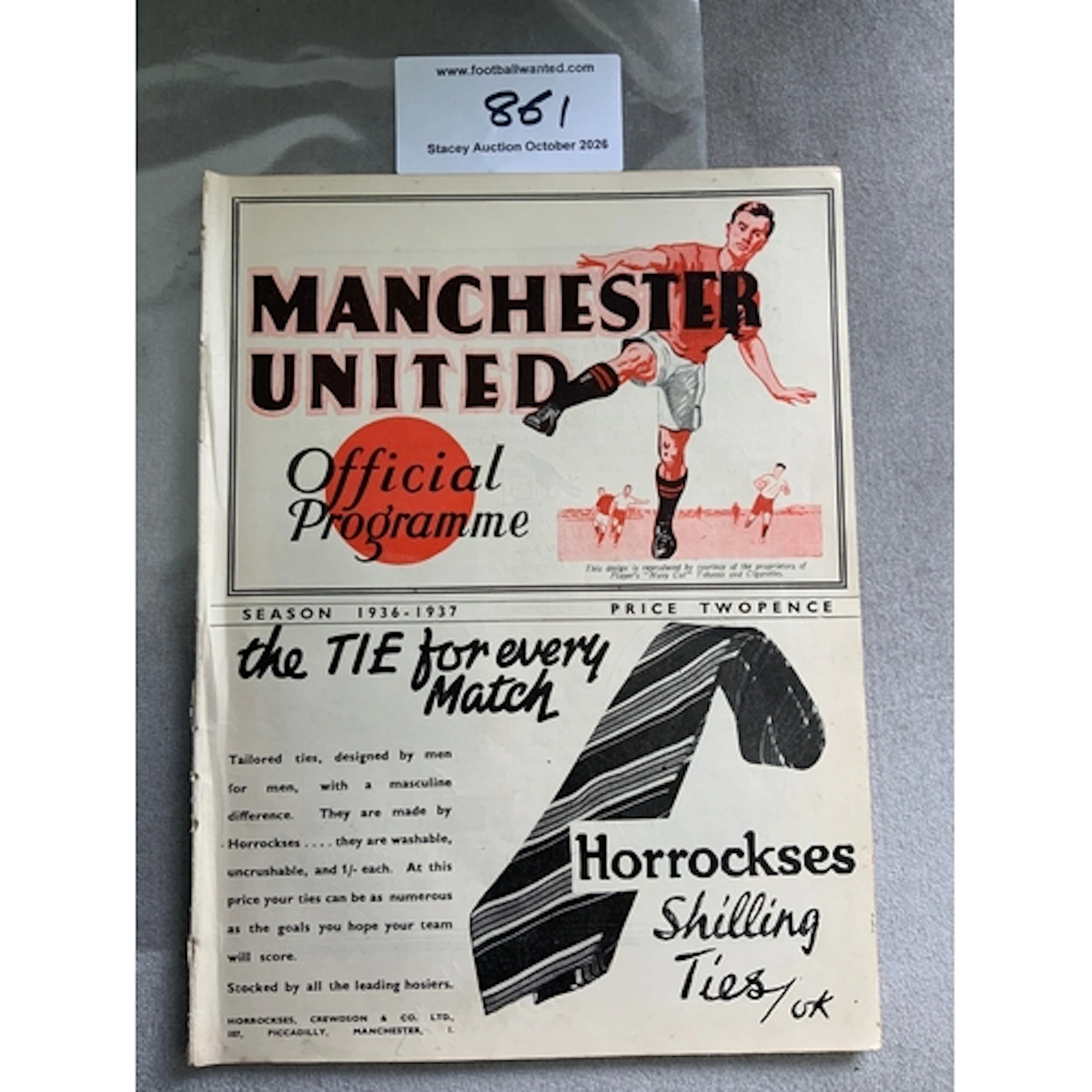 1936 - 1937 Manchester United v Manchester City Football Pro...
