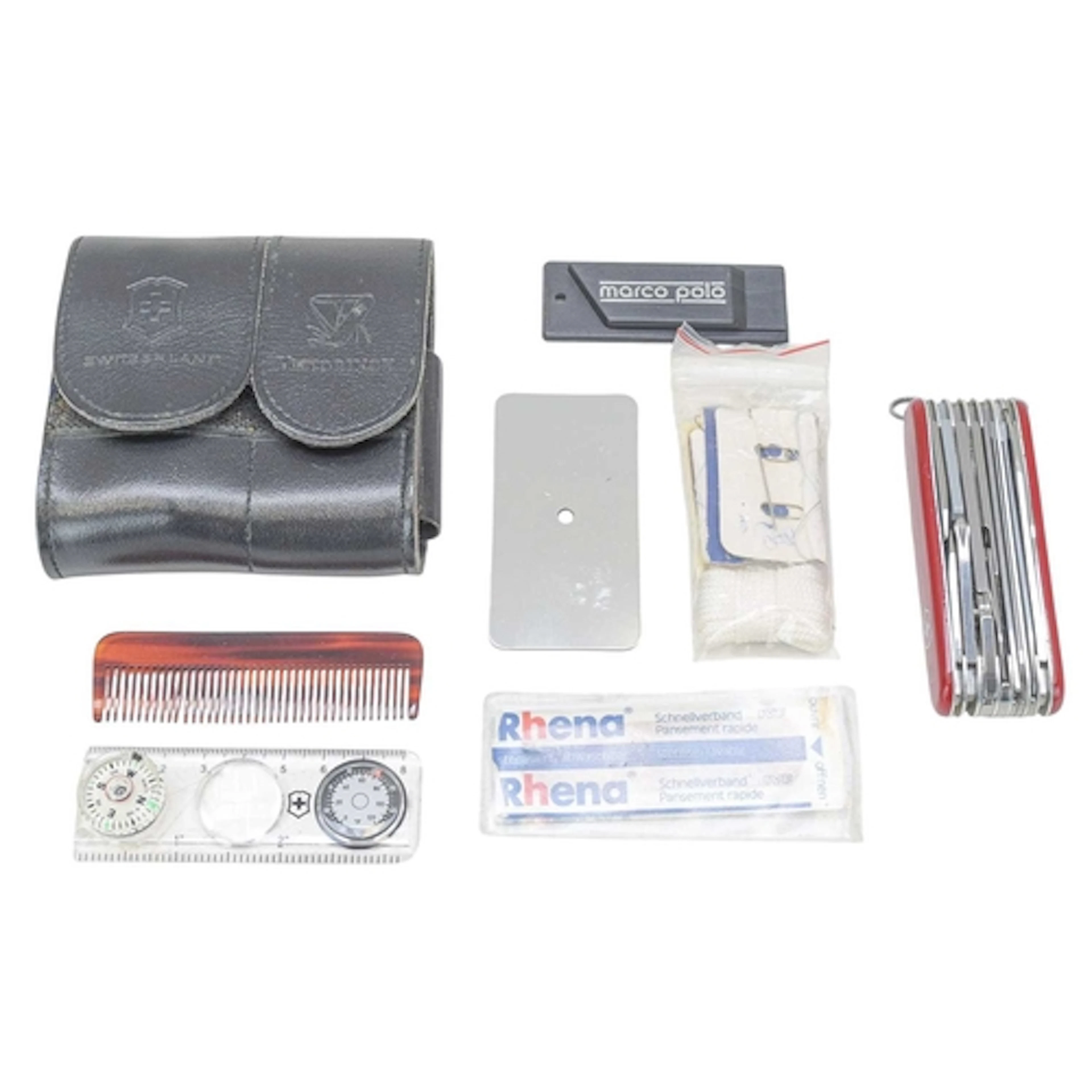 Victorinox Swiss Champ Survival Kit. Circa 1985, with leathe...