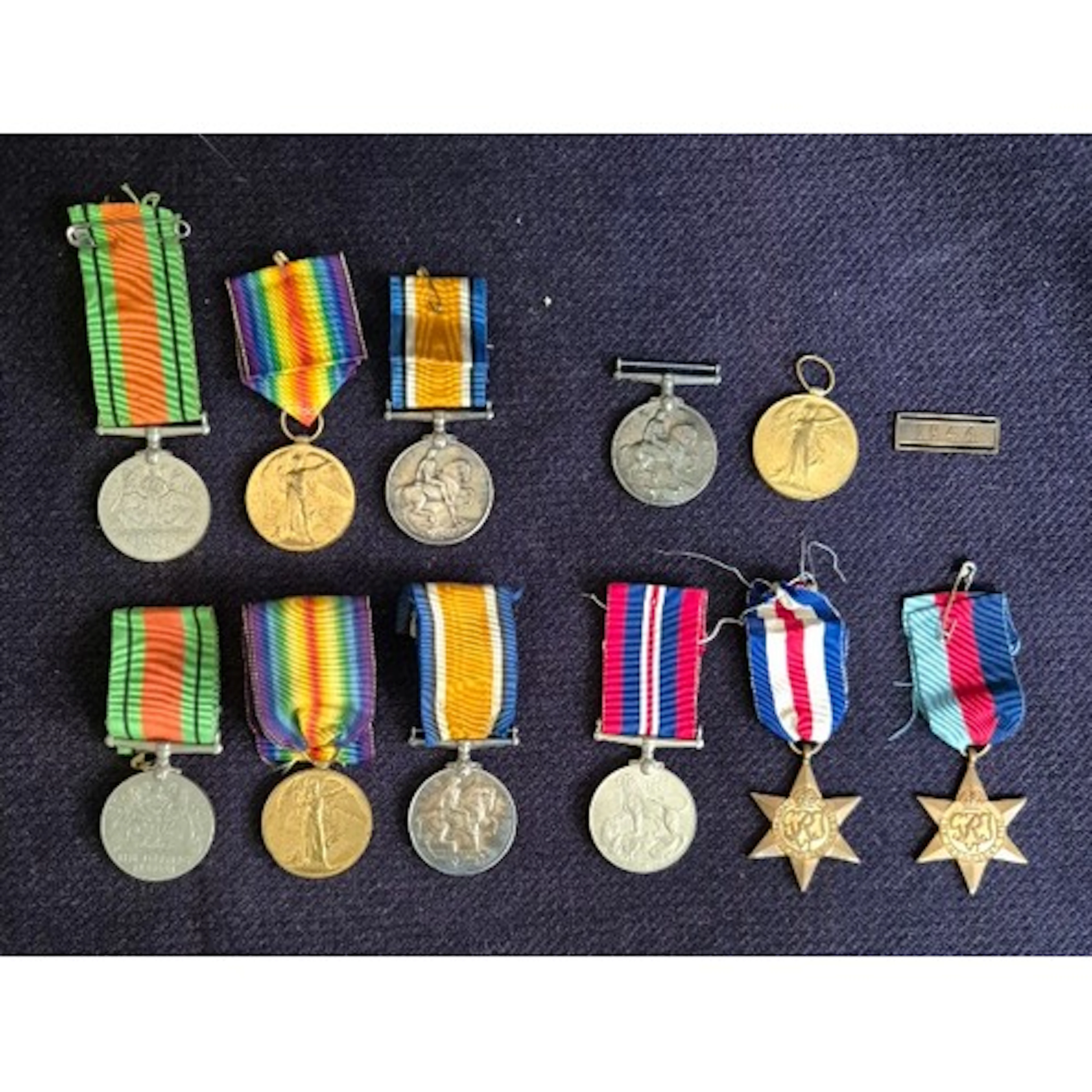 Eleven assorted WWI and WWII medals. Note:- 1 x victory mead...