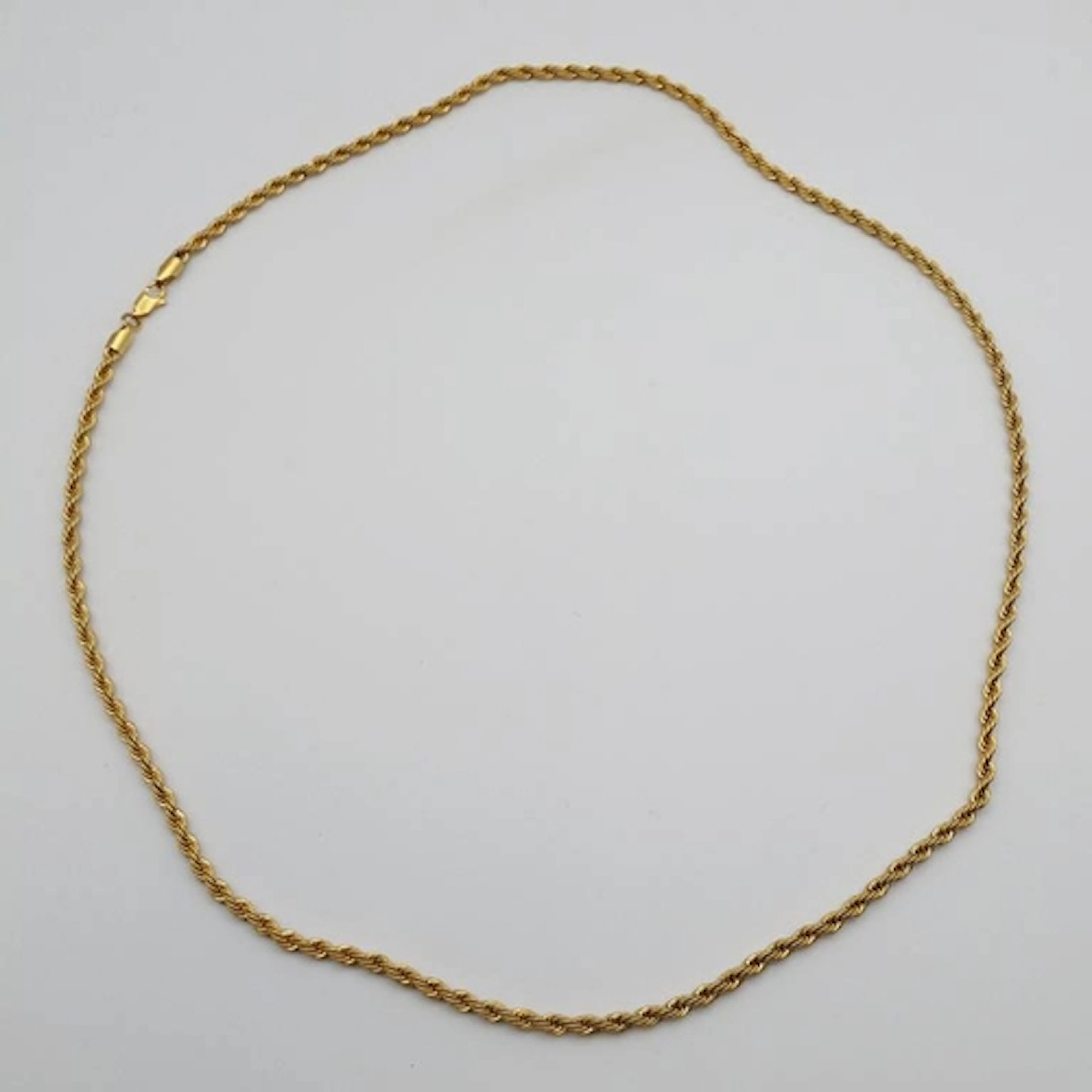 14K GOLD ROPE TWIST CHAIN NECKLACE - 28.2G, 75 CM LONG